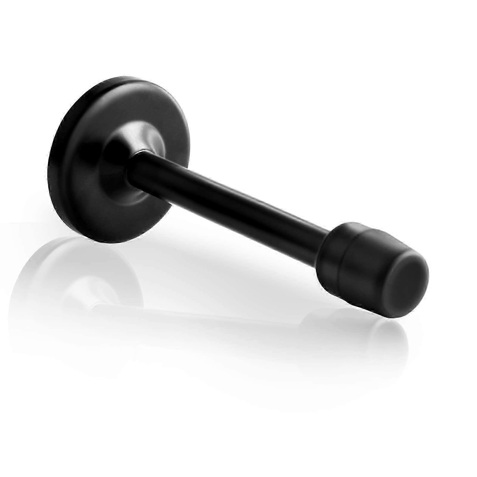 5-Inch Stainless Steel Door Stop with Rubber Head, Wall-Mounted