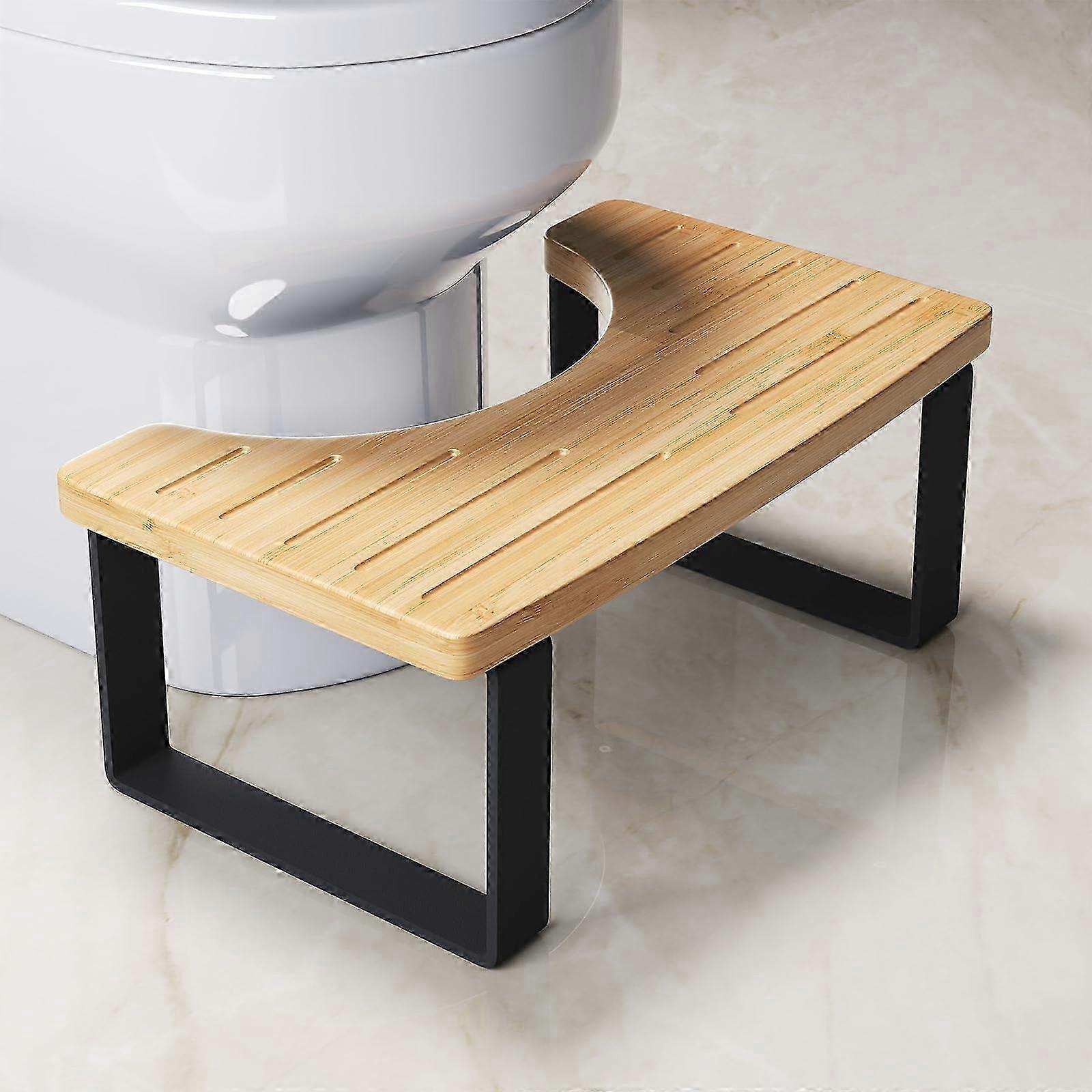 Wooden Toilet Stool for Adults, Bamboo Squatting Stool for Potty Training, Suitable for Use with Various Brands