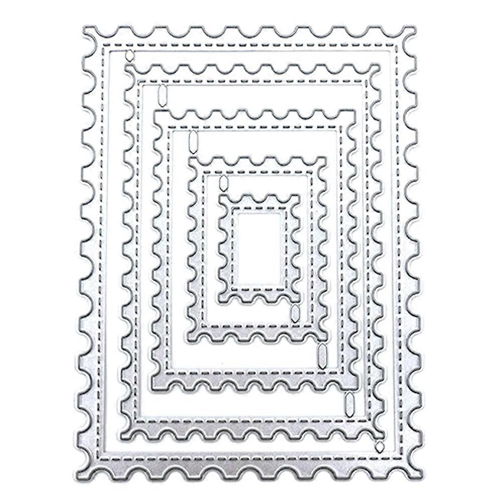 5pcs Rectangular Dotted Line Cutting Dies for Card Making, Scrapbooking, and Crafting – Durable Stencils with Modern Design for Precise Cuts and