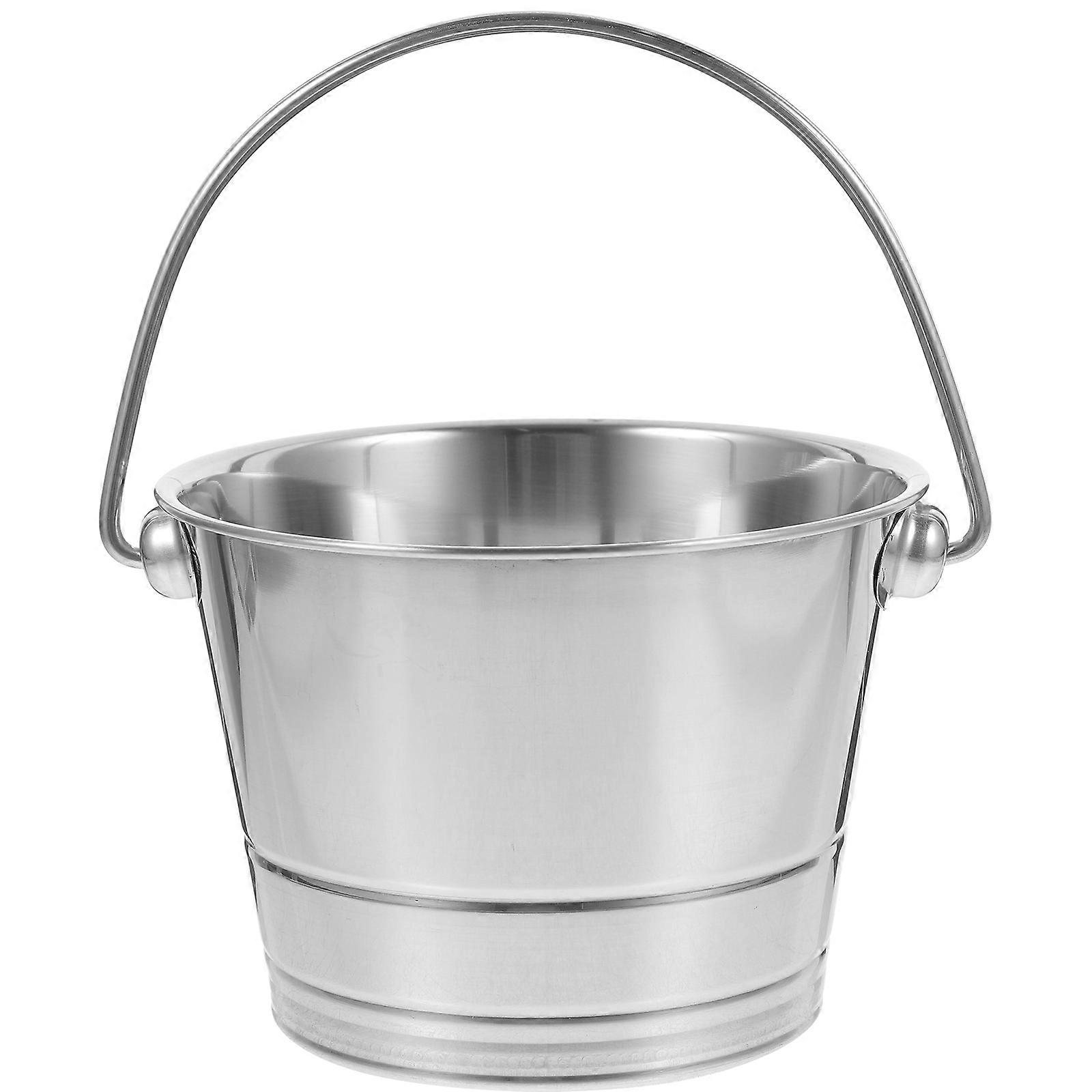 Stainless Steel Ice Cube Container with Handle   Portable Ice Storage Bucket for Wine, Beer, Parties, Bars, and Home Use   Stylish & Practical