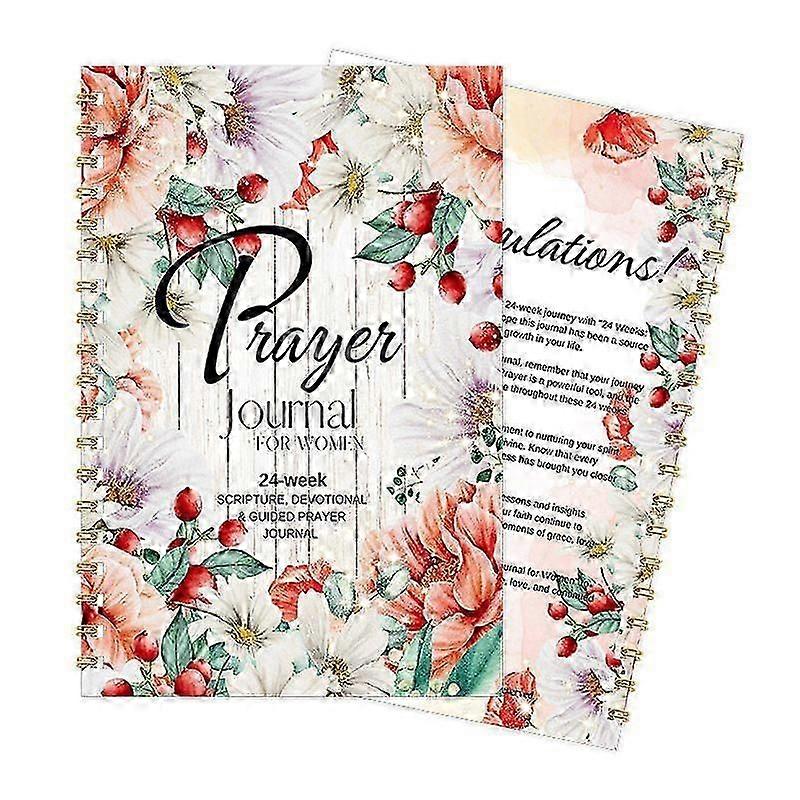 Christian Prayer Journal for Women, 24 Week Devotional Notebook with Bible Verses, Guided Prompts & Gratitude Sections Prayer Notebook