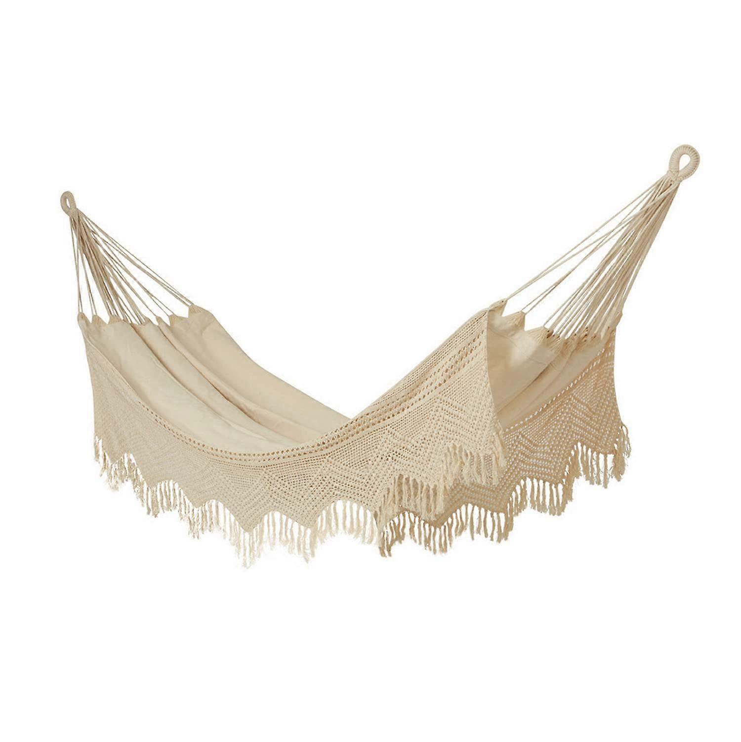 Single Hammock Natural with Border Cotton Cloth Hammock