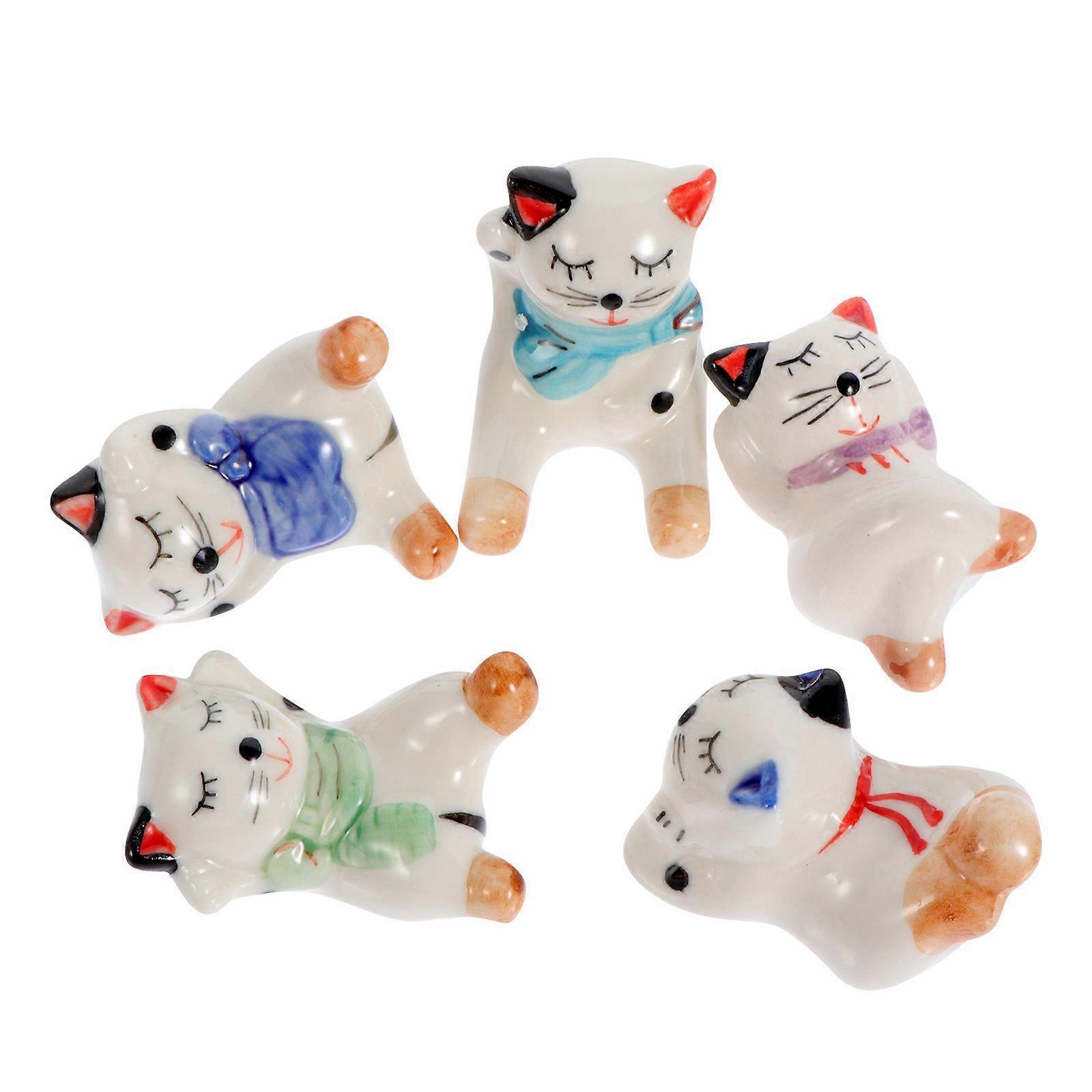 Shaped Chopsticks Rest Rack Porcelain Tableware Support 5Pcs