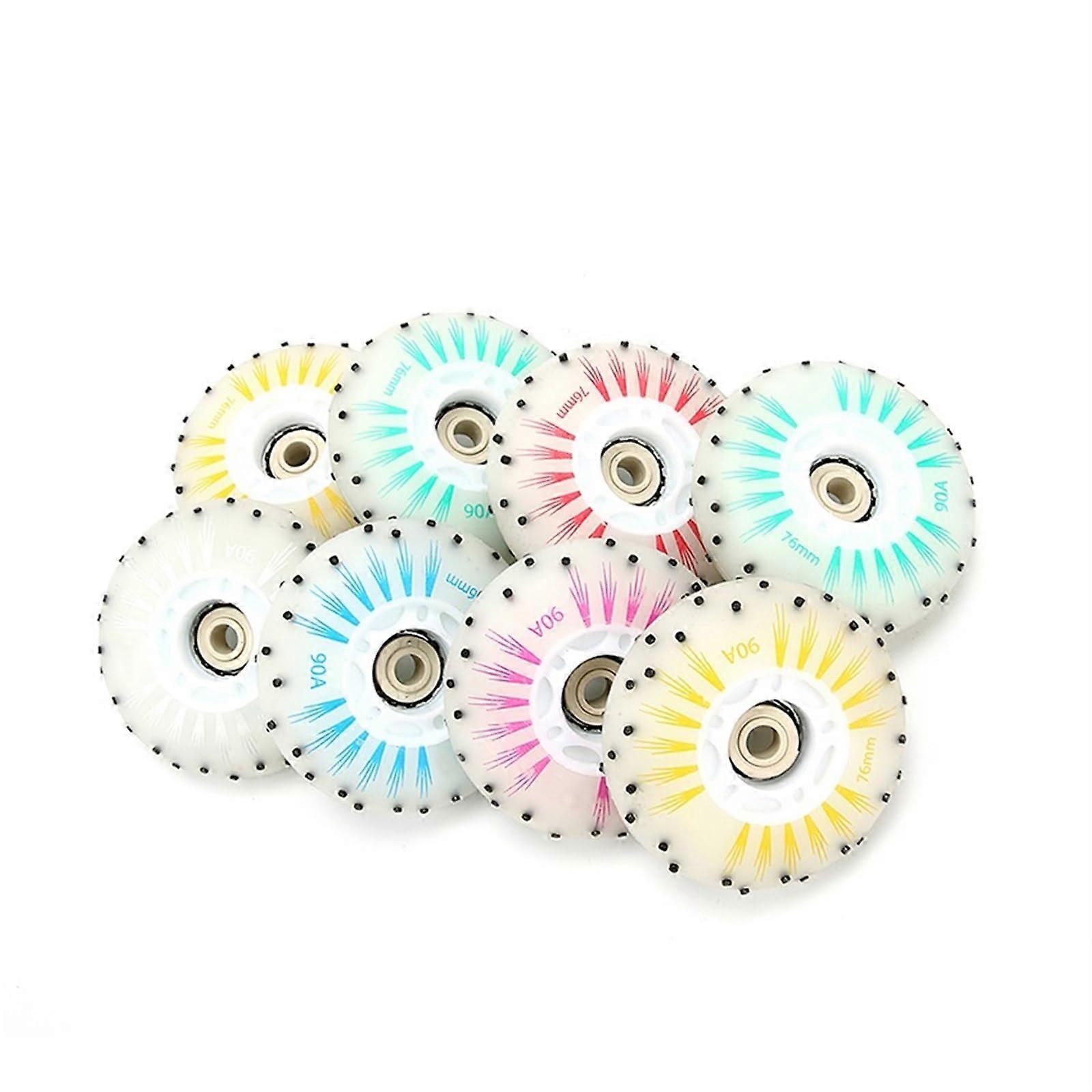 Fire Stone Flash Roller Skate Wheel 80 mm Flint Flash Spark Luminous Wheels (1 x White 80 mm)