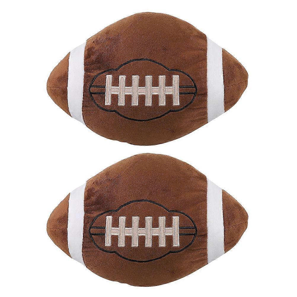 Sports Themed Plush Pillow For Kids And Football Fans Sofa Bed Car Decor Light Brown 30.00X20.00X11.00CM Decorative 2Pcs