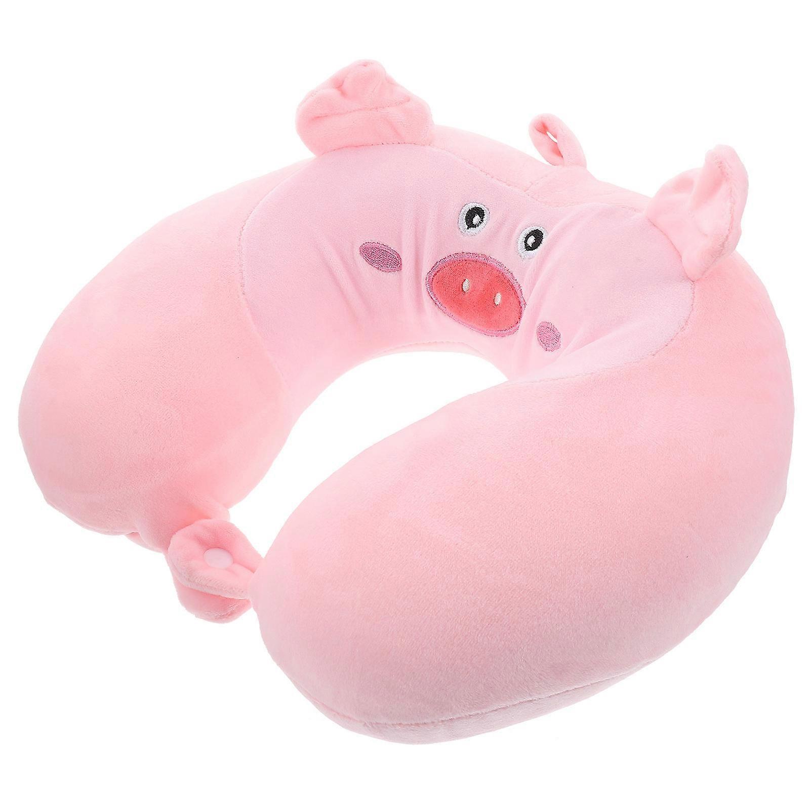 Portable Travel Pillow U-Shaped Plush Relieve Cervical Pressure Comfortable Sleeping Style 30x28x11cm 1Pc
