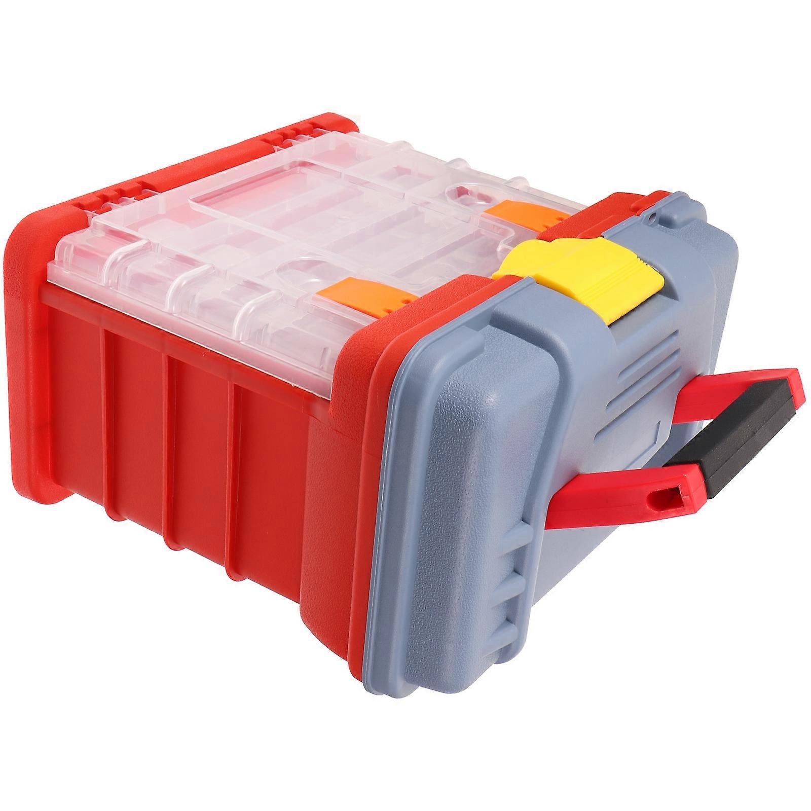 Multifunctional Storage Box Compartment Organizer Tool Parts Box Outdoor Use Easy Classification Durable 27.50X26.00X17.50CM 1Pcs