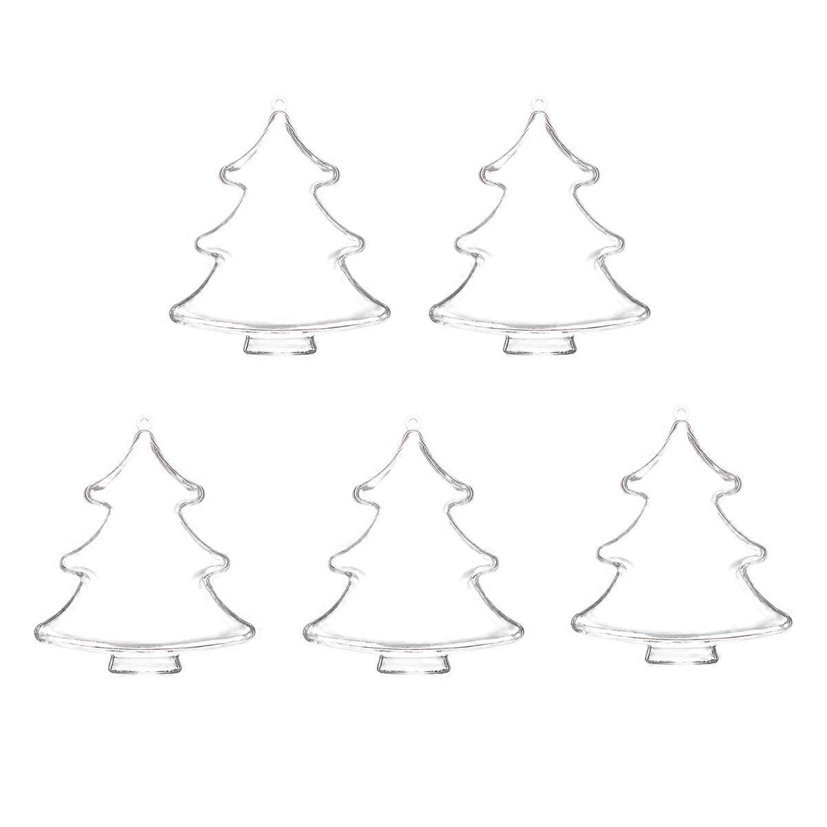 Christmas Tree Decorations Clear Plastic Fillable Diy Balls 10cm 5Pcs