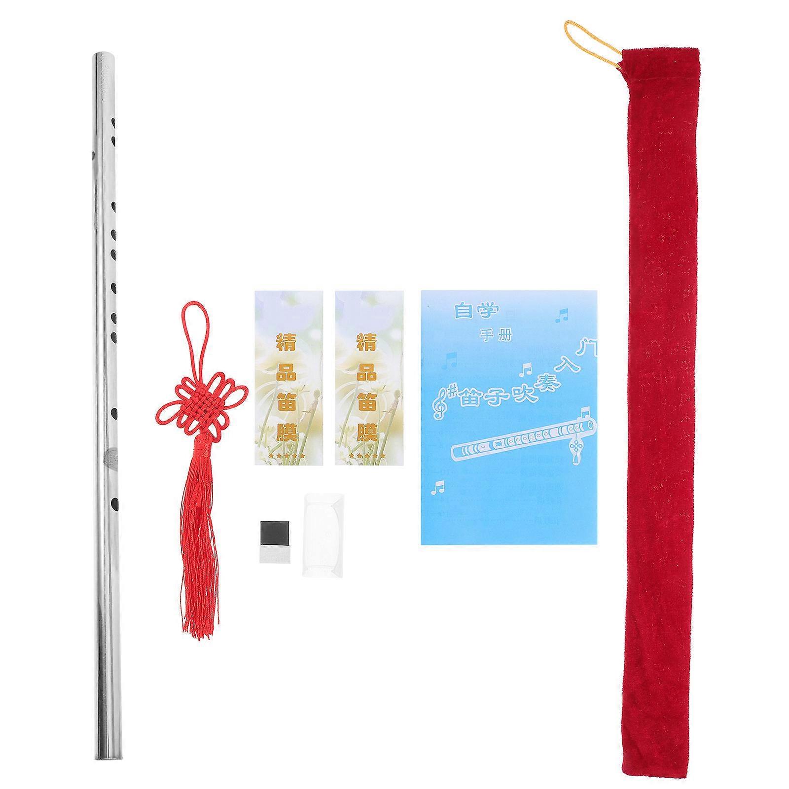 Stainless Steel Flute for Beginners Chinese Style Suitable for Kids Adults 1Set