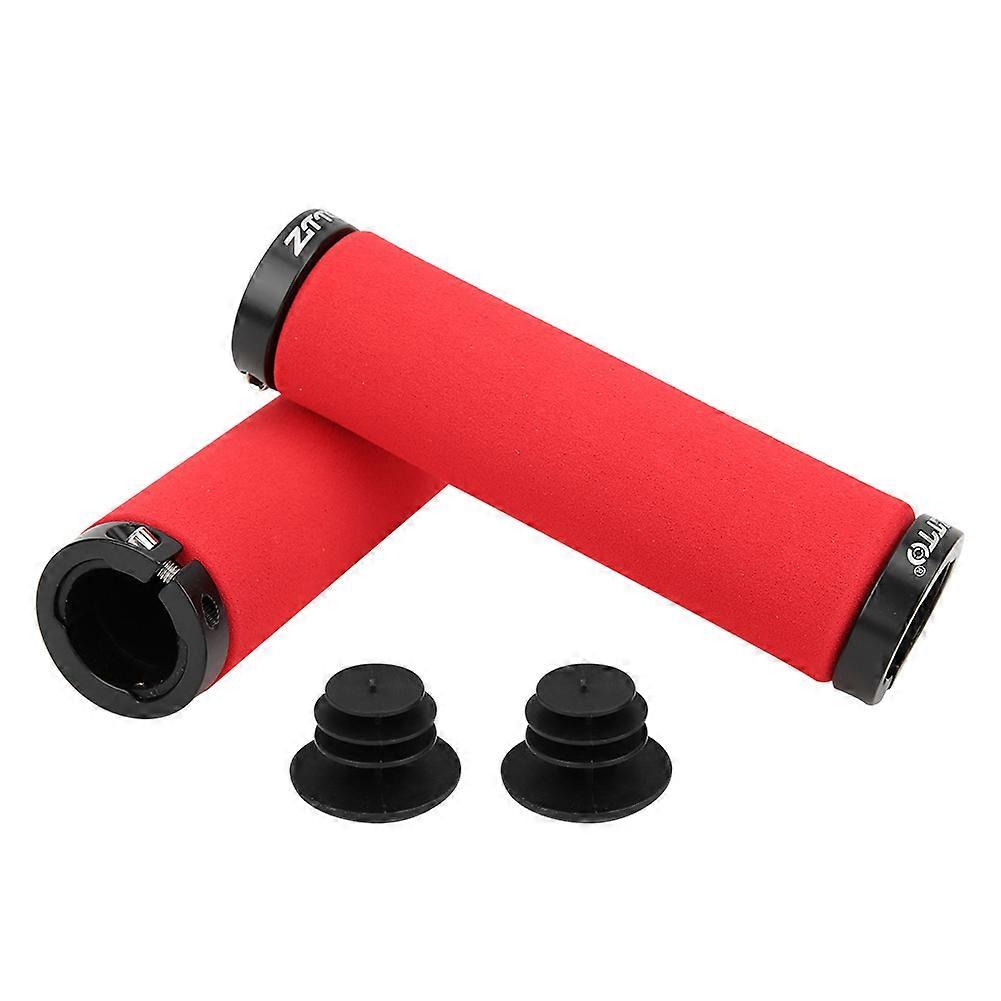 1 Pair Non-slip Sponge Mountain Bike Handlebar Grips (Red)