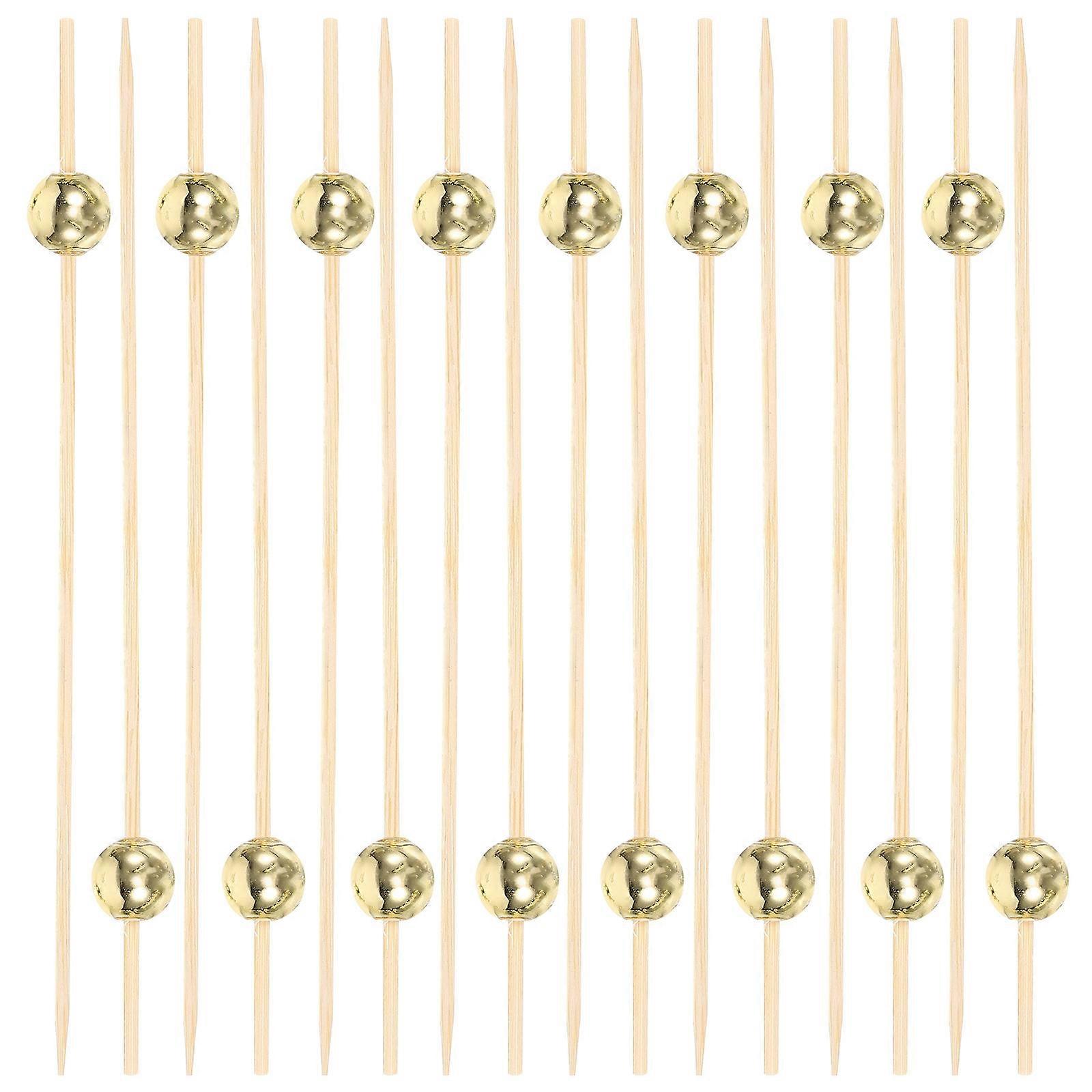Appetizer Decorative Toothpicks Fruit Picks Barbecues 12CM Bamboo 100Pcs