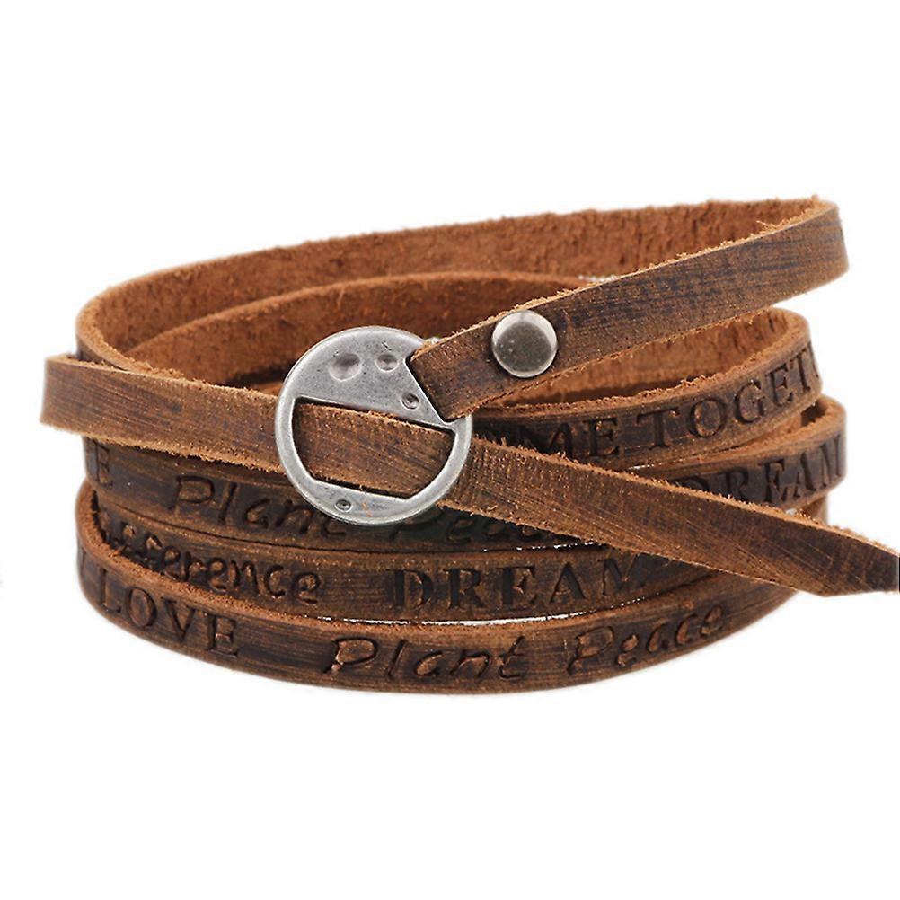 Retro Bracelet Leather Wristband Cuff For Daily Use 1Set
