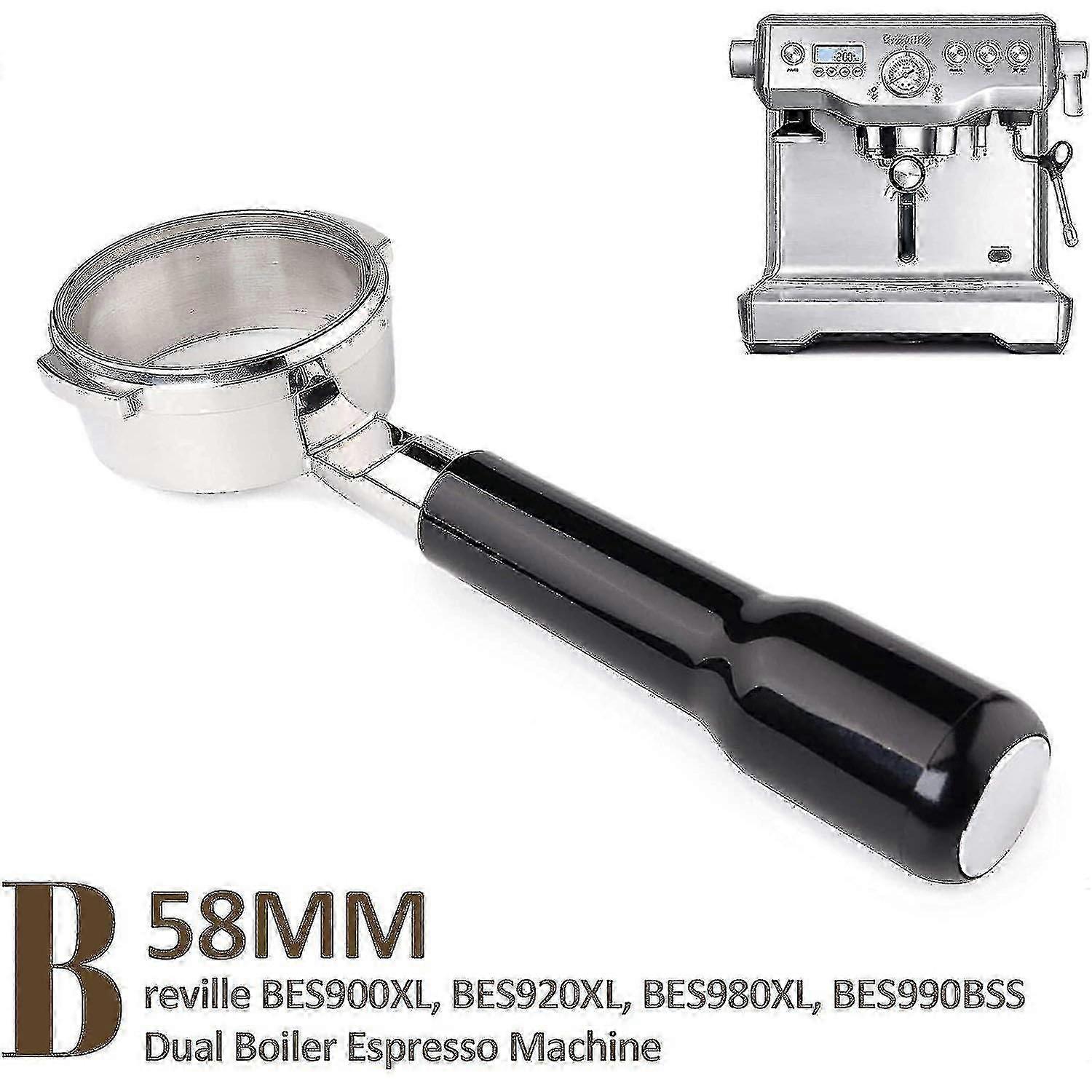 58mm Bottomless Portafilter Compatible With Breville Dual Boiler Bes900xl
