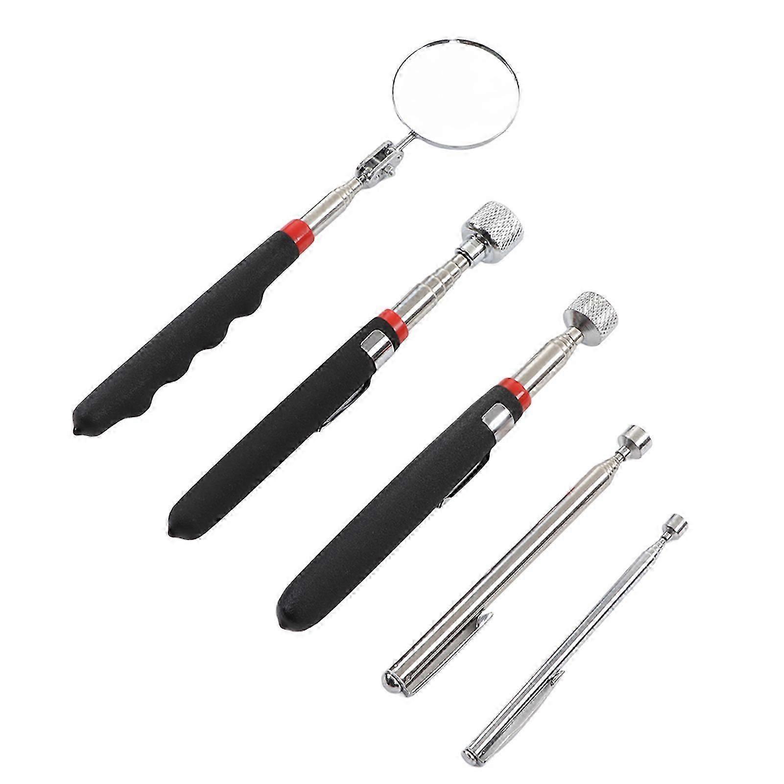 Magnetic Pickup Tool with Round Inspection Mirror 360 Rotation Telescopic Handle Grabber Tool