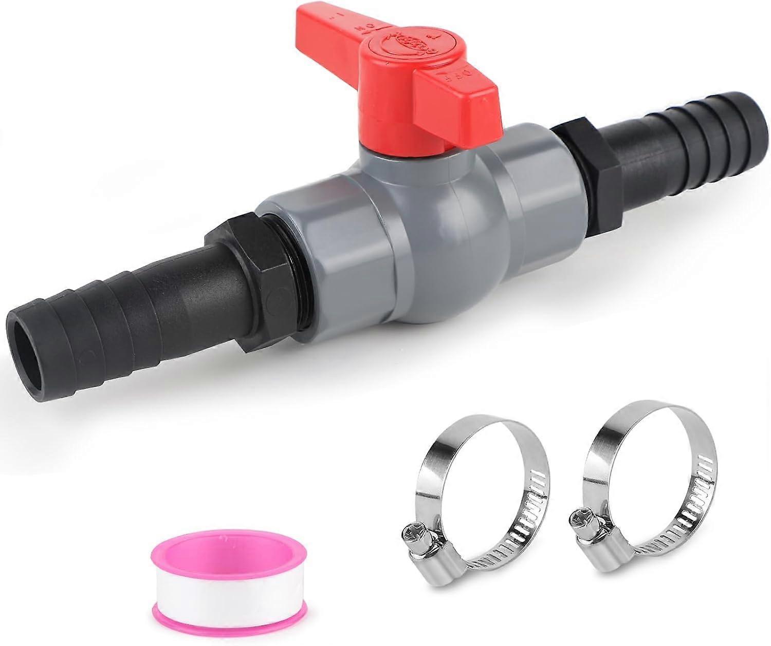 Ball Valve with PVC Pipe Connector Shut-Off Valve Pool Ball Valve Ball Valve for Pipes Incl. 1 Shut-Off Valve 1"(32mm) Internal Thread, 2 Pipe Socket