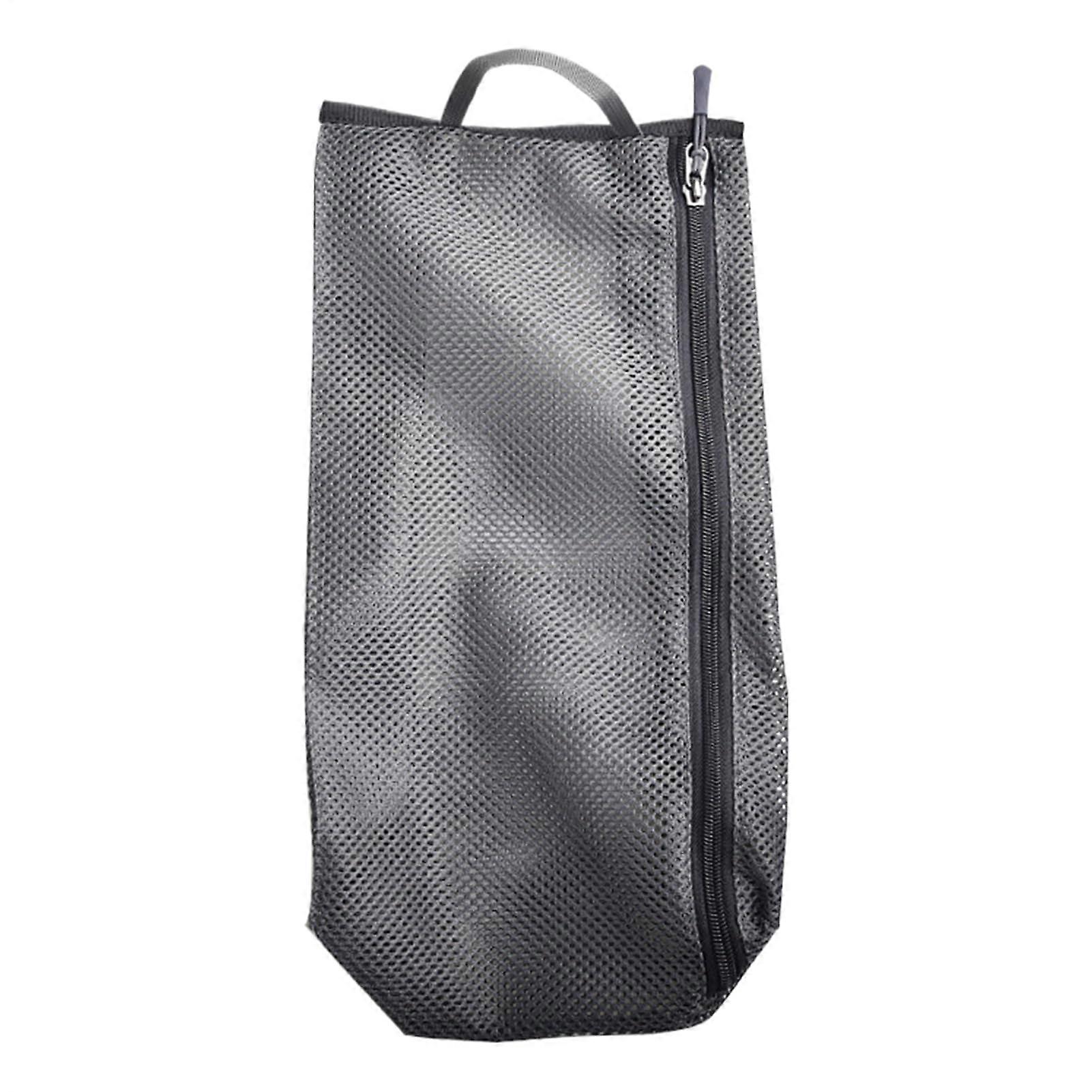 Mesh Shoe Bag with Zipper, Lightweight Portable Storage Organizer for Sneakers, Clothes, Towels - Ideal for Travel and Hiking