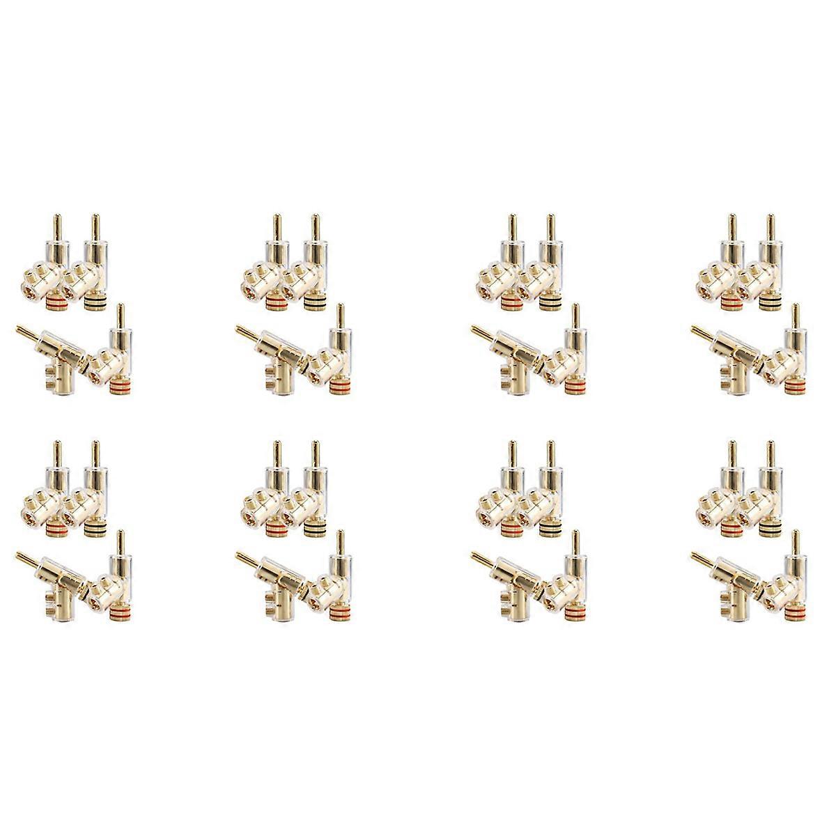 4 stk bananplugger 45 graders vinklede banankontakter gull