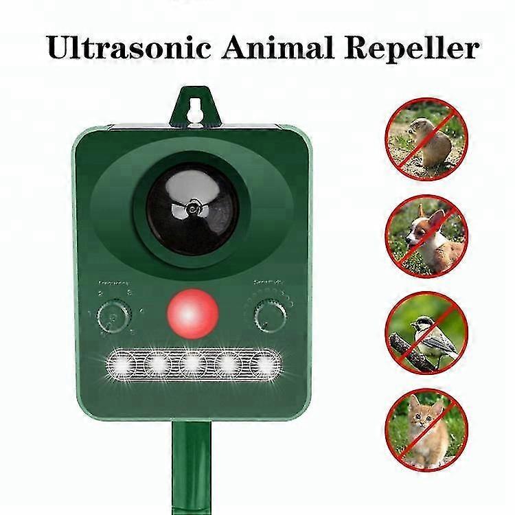 Solar Powered Ultrasonic Animal Repeller - Suitable for Various Animals - Five Speed FM