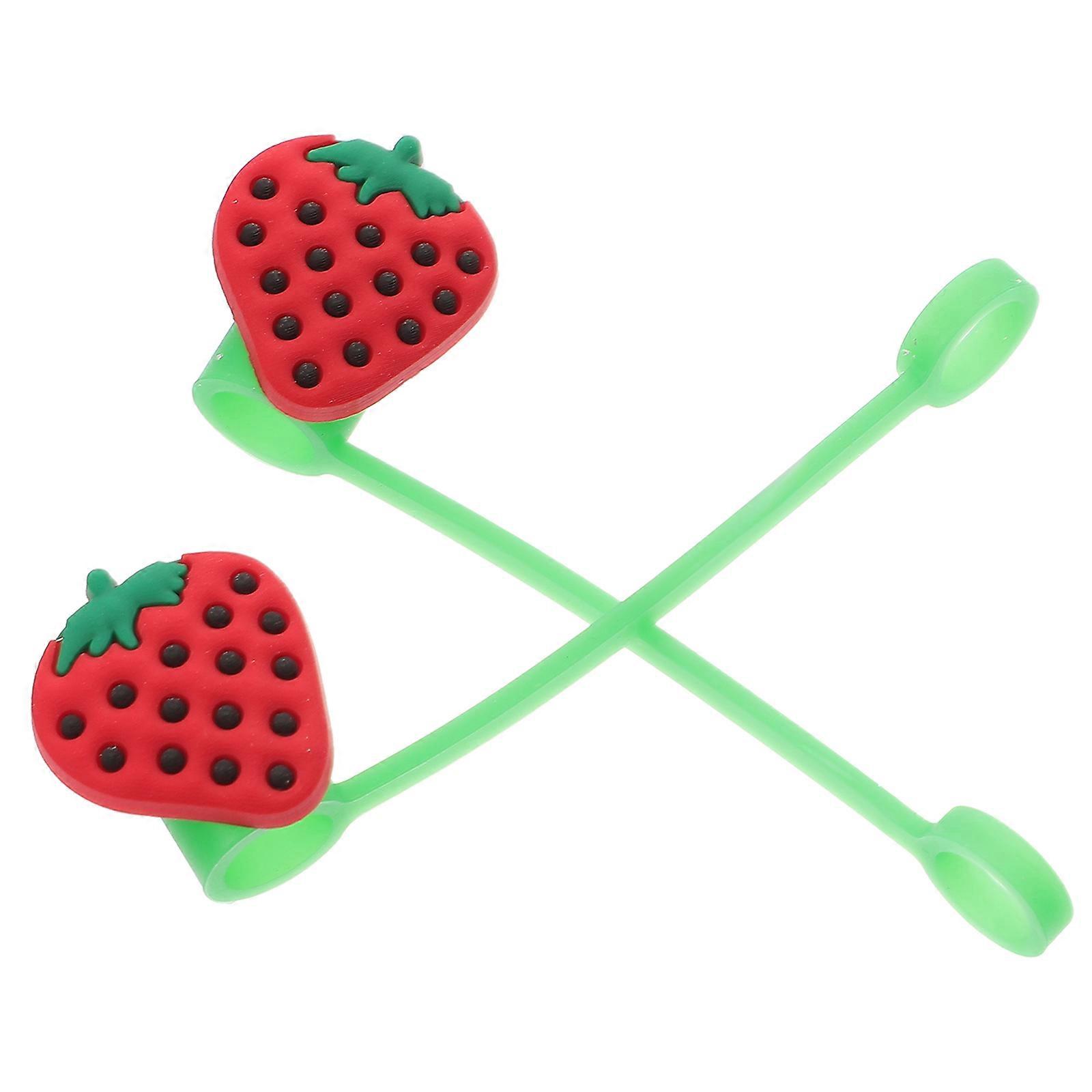 Lid Accessories Dust-Proof 2Pcs Strawberry Shape 2.2X2.1CM Material