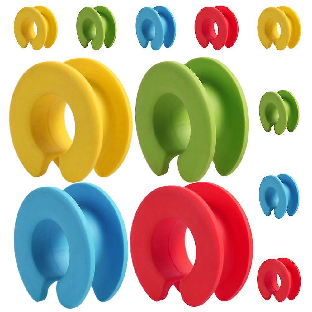 Clothing Hanger Buckle Ring Hanger Fixing Buckle Windproof Anti Slip Space Adjustment Prevent Falling Assorted Color 12Pcs