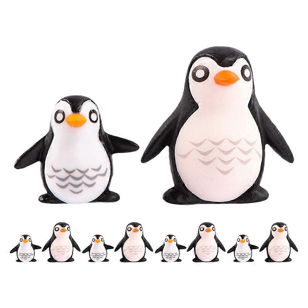 Tiny Resin Penguin Figurines Miniatures for Party Decor 10Pcs Assorted Color