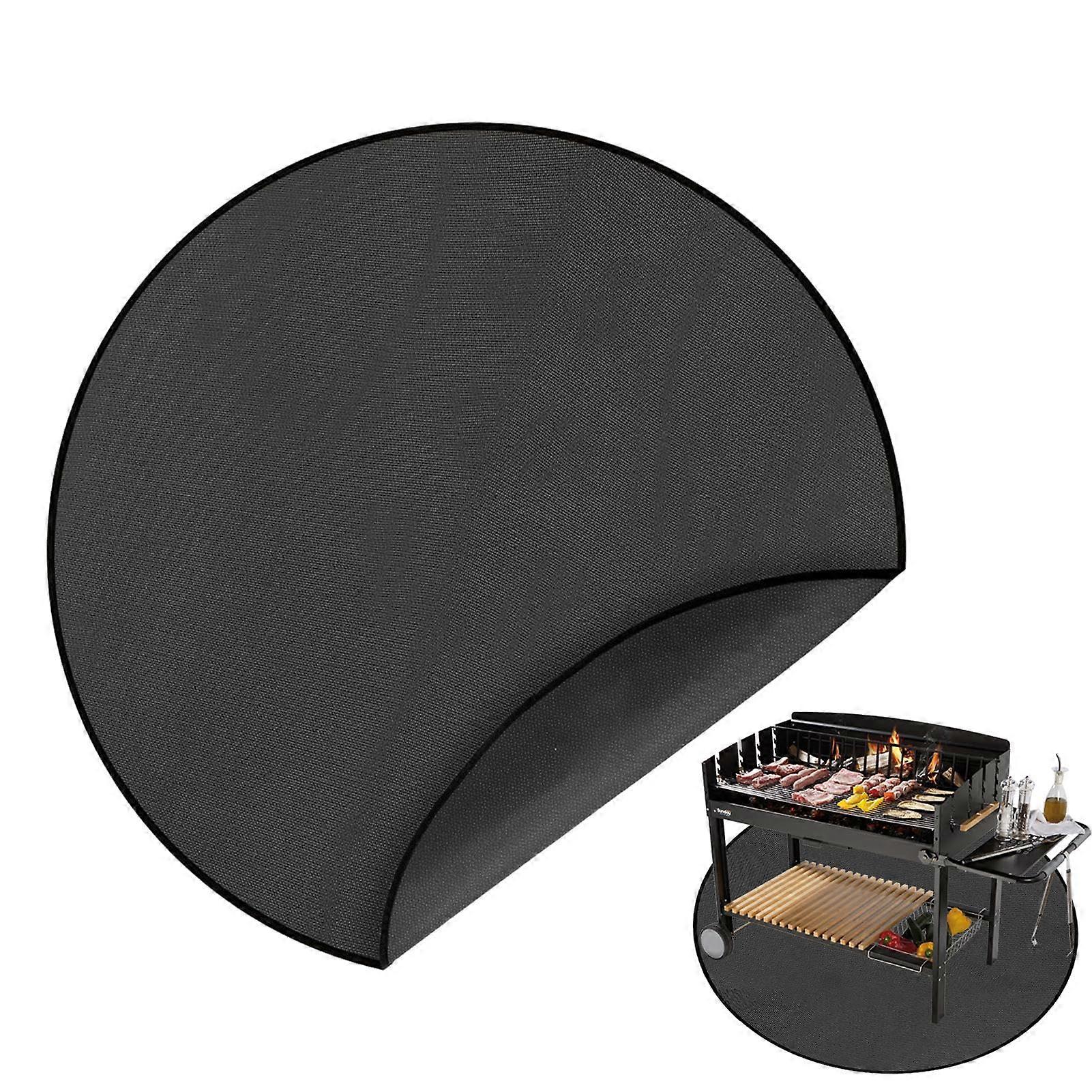 Grill mat for deck – oilproof, under grill protector, portable fireplace mat, fireproof protective mats 121.9 cm