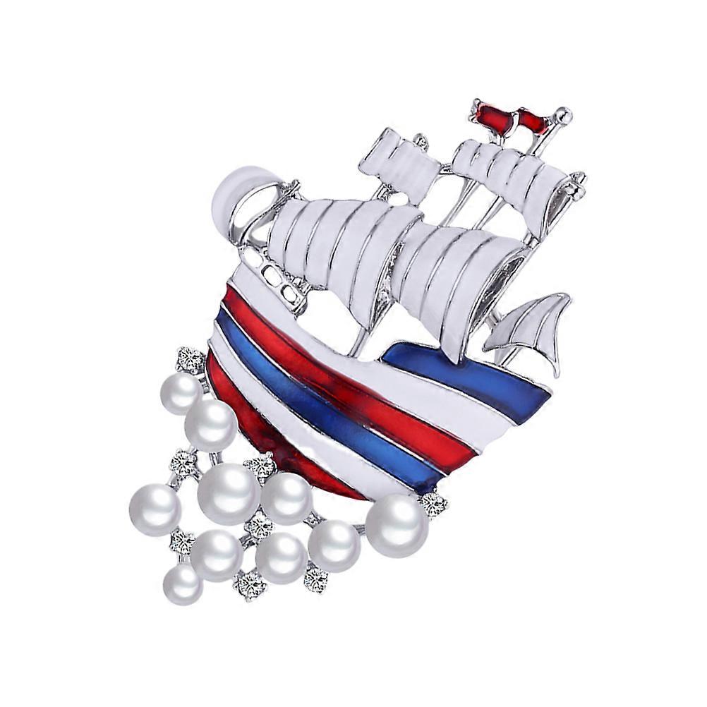 revers pin brocher båd formet corsage multi farve 5,8x3,6x1cm elegant juledekoration 1 sæt