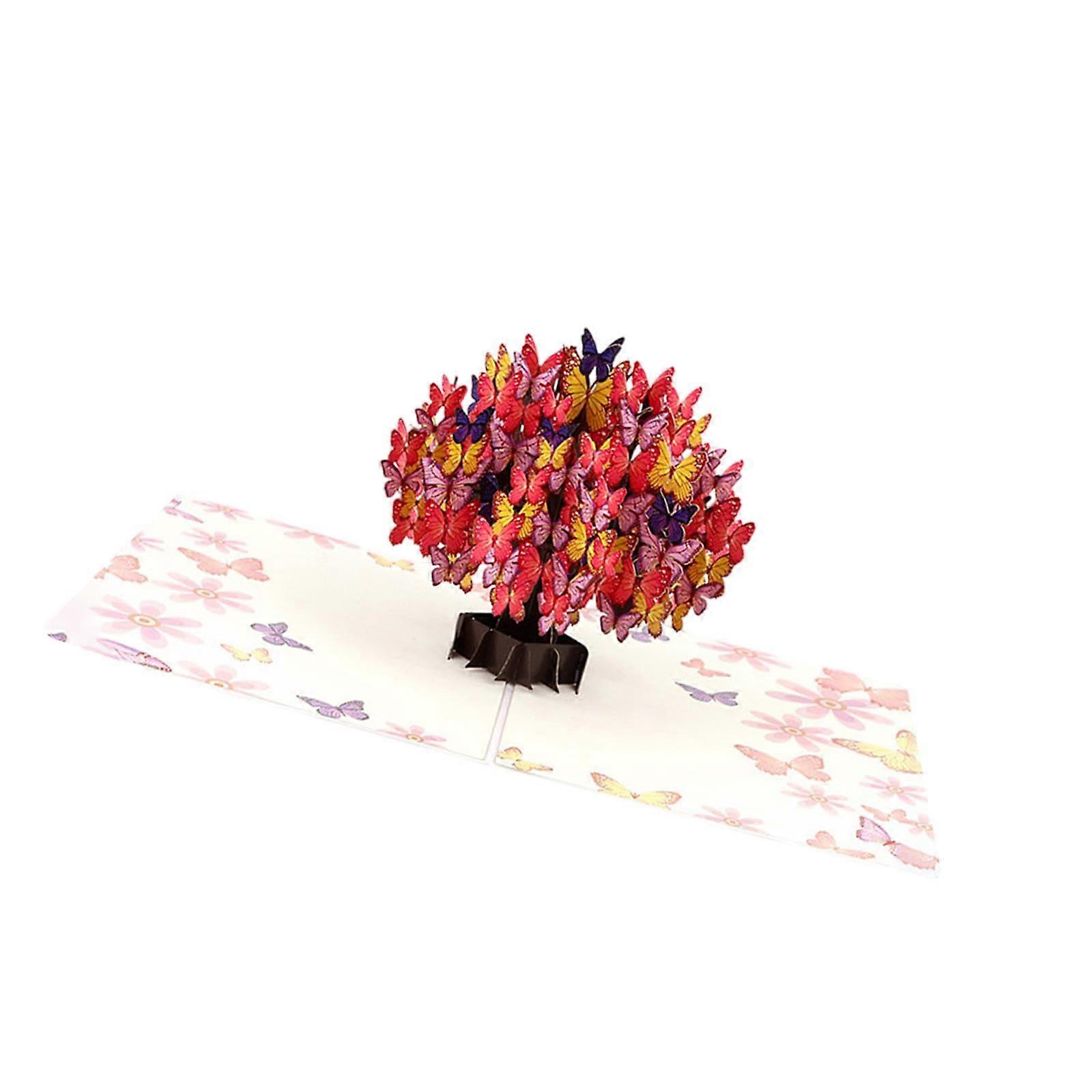Butterfly Tree 3D greeting card paper 5.9x7.8inch for Valentine's Day Handmade Multipurpose Colorful (Colorful Mother's Day Gift