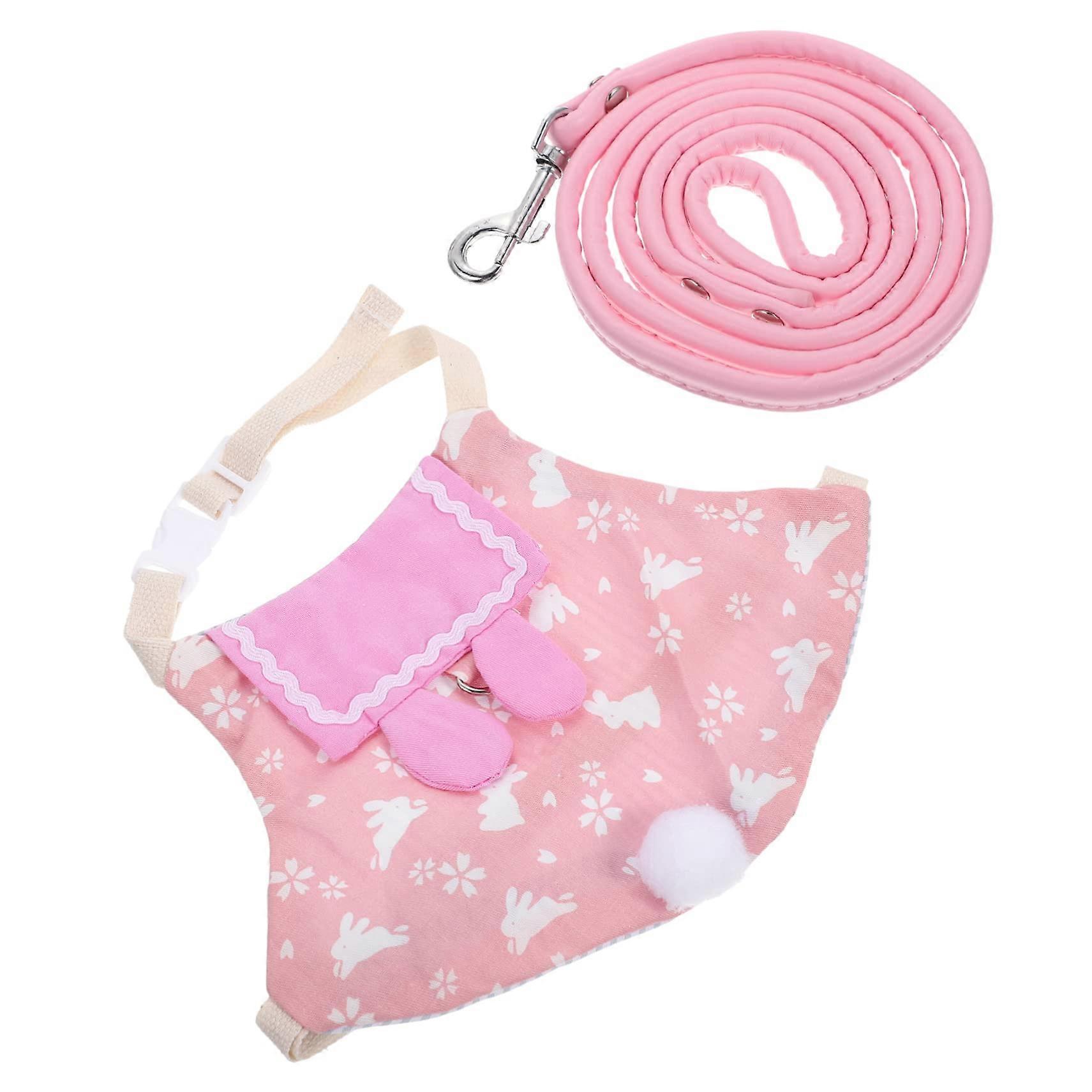 1 Set Rabbit Clothes for Small Pets, Cute Rabbit Costume with Adjustable Collar and Leash, Size M, Soft and Breathable