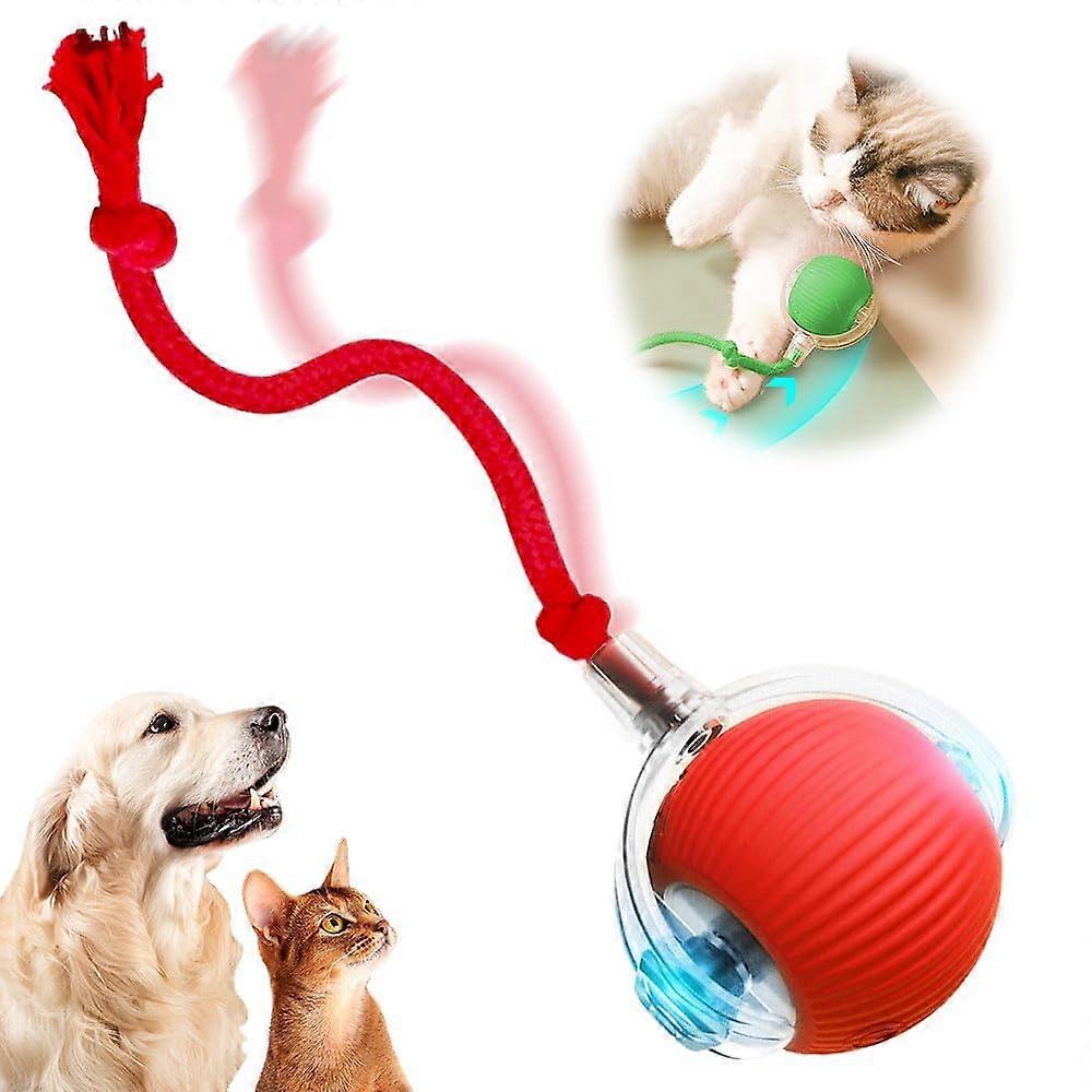Interactive Cat Ball Toy, Interactive Dog Ball, Automatic Cat Ball Toy with Imitation Cord Mouse