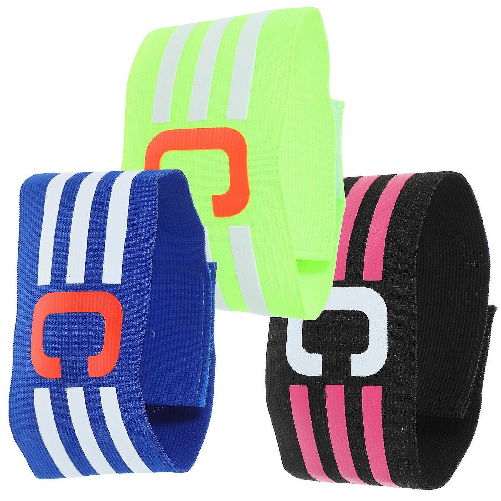 Captain Arm Bands Adjustable Team Identification Compact and Lightweight For Ice Hockey Games 3Pcs