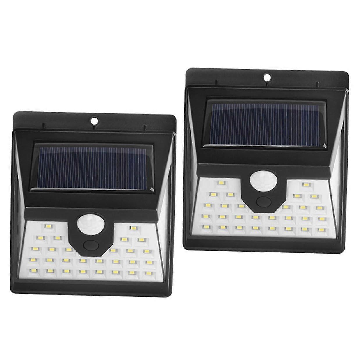2 Pieces Solar Sensor Wall Light LED Garden Light for Outdoor, Energy Efficient Solar Light with Motion Sensor for Porch and Terrace