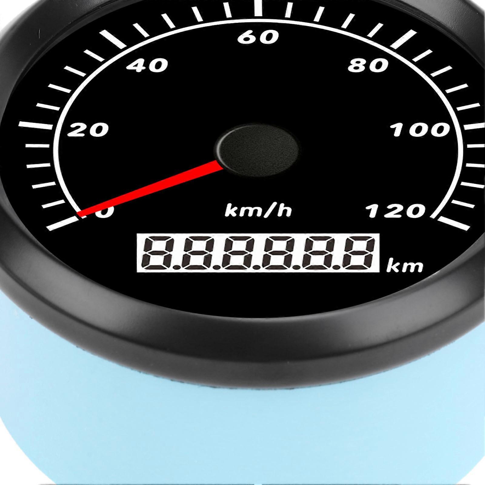 Boat Digital Speedometer 7 Color Step Motor 0 to 120KM IP67 Waterproof Easy to Read for Yacht RV Truck Motorcycle