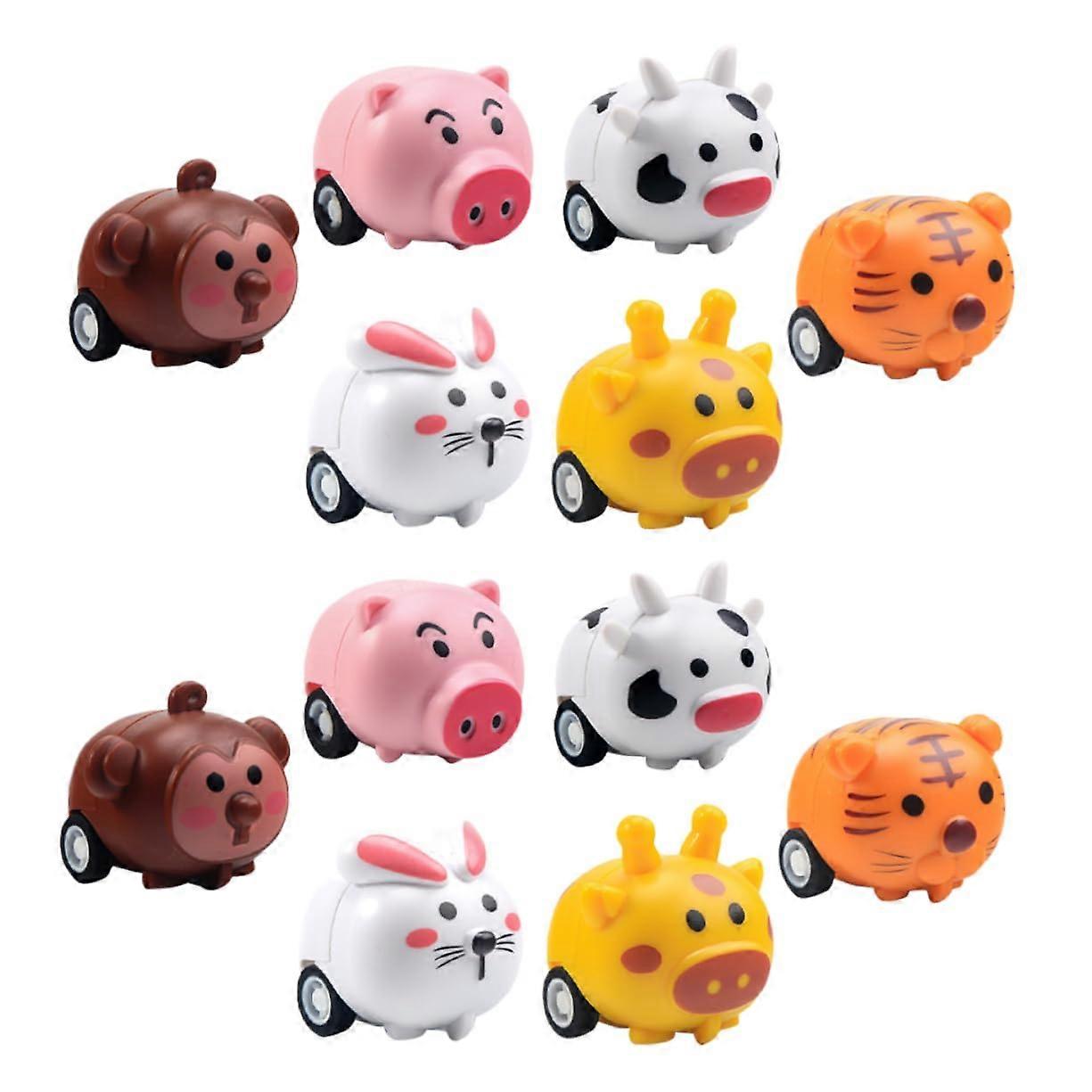 12 Pieces Mini Pull Back Cars, Funny Easter Basket Fillers, Tiny Friction Powered Toy Cars