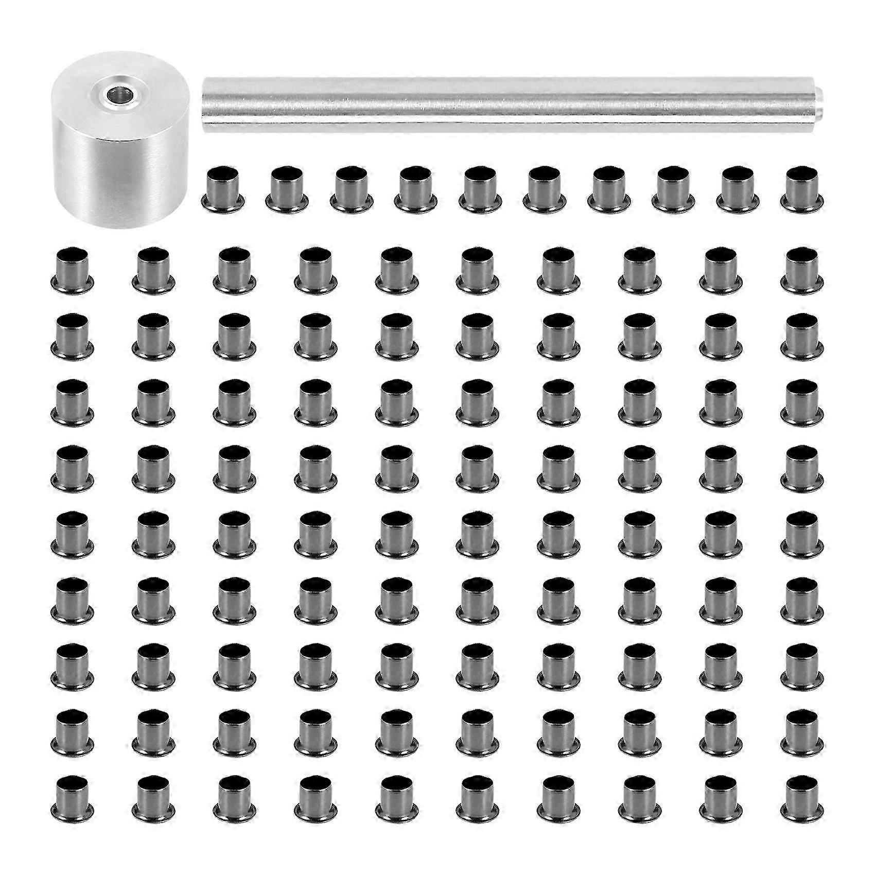 1Set Tools+100Pcs Rivets Nail Installation Tools with Silver Brass Nails Edition 0709