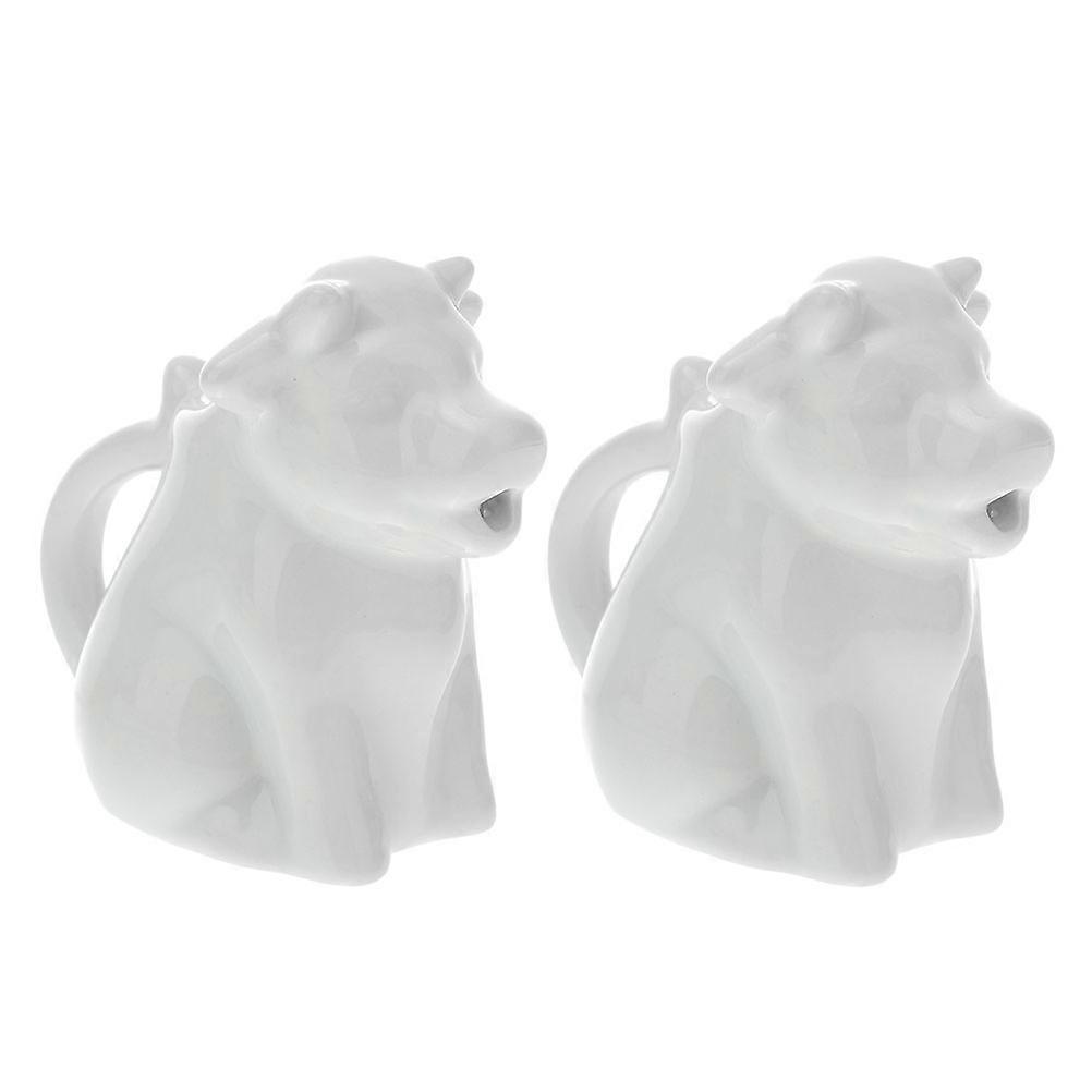 水台所用品8.00X7.00X4.00CM 2個のためのセラミックミルクジャグ動物の形をした収納