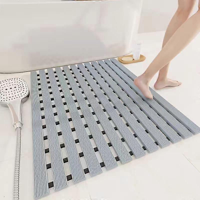 Comfortable bathroom rug, nonslip washable bath mat, TPE material, soft touch (Gray, 43cm*61cm)