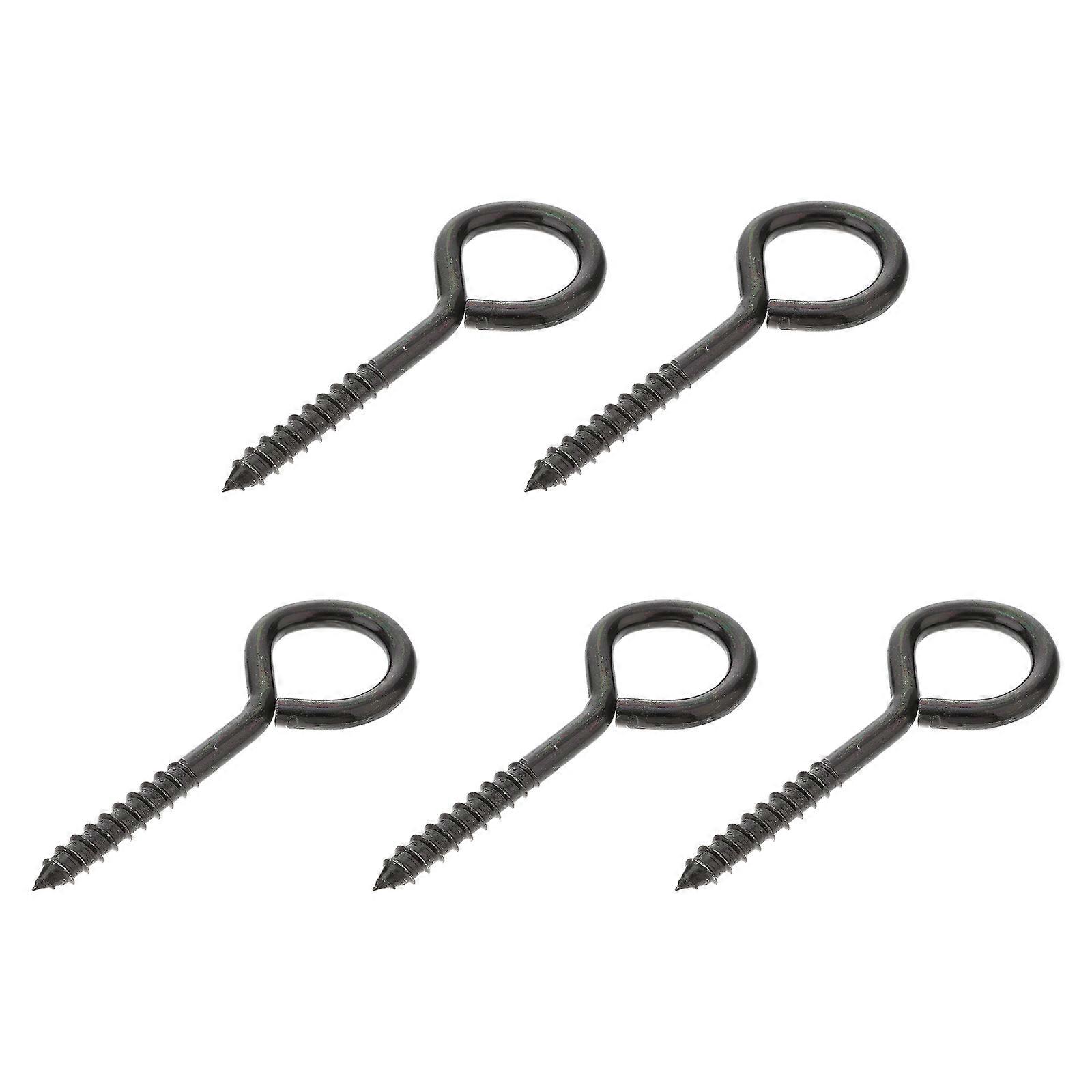 Eyelet Hooks Self Tapping Screw Hooks For Office Organization Black 12.5X4.5cm 5Pcs