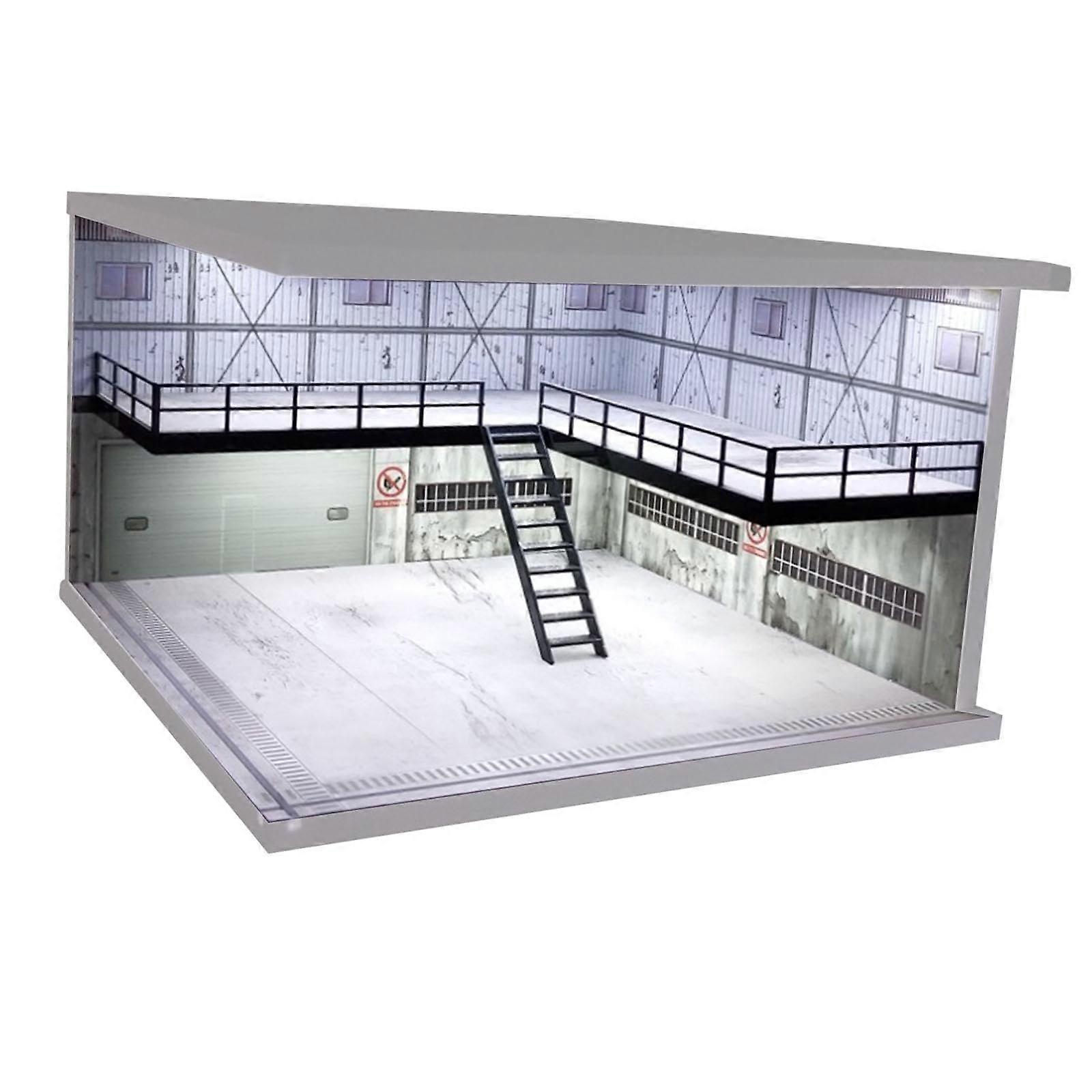 1/64 1/36 1/32 Auto Szenenmodell Backdrop Board with Dustproof Storage Box for Diecast Toy Scenes, Stylish Industry Design