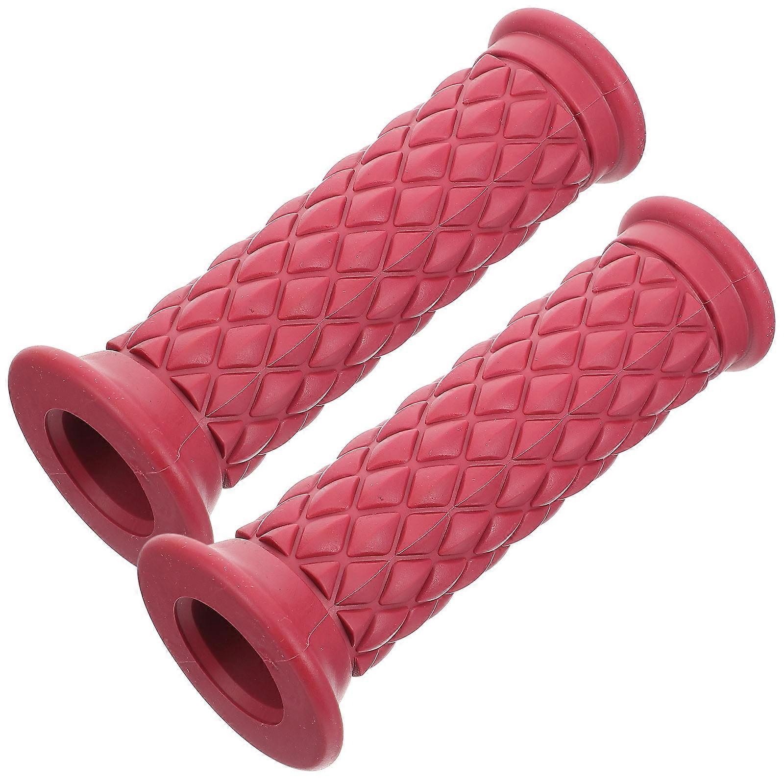 Handlebar Grips Motorcycle Rosy Color Style Off-road Bike Universal Fit 2Pcs