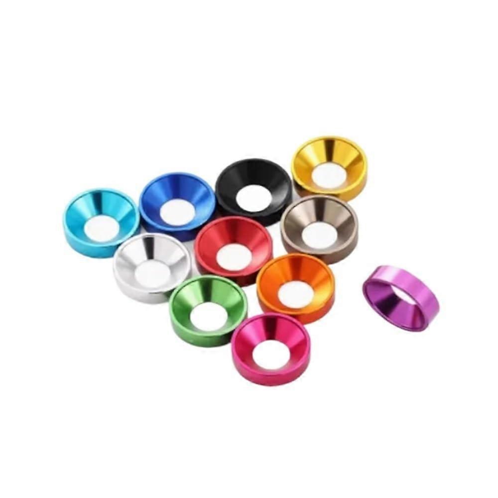 Aluminium Washer M2 M2.5 M3 M4 M5 M6 20 Pieces Colorful Anodized Countersunk Bolt Washers Gaskets M3 Red