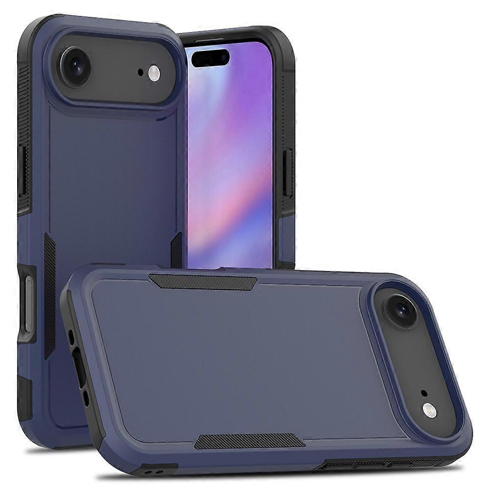 For iPhone 17 Air Case 2 in 1 PC TPU Shockproof Phone Cover - Dark Blue