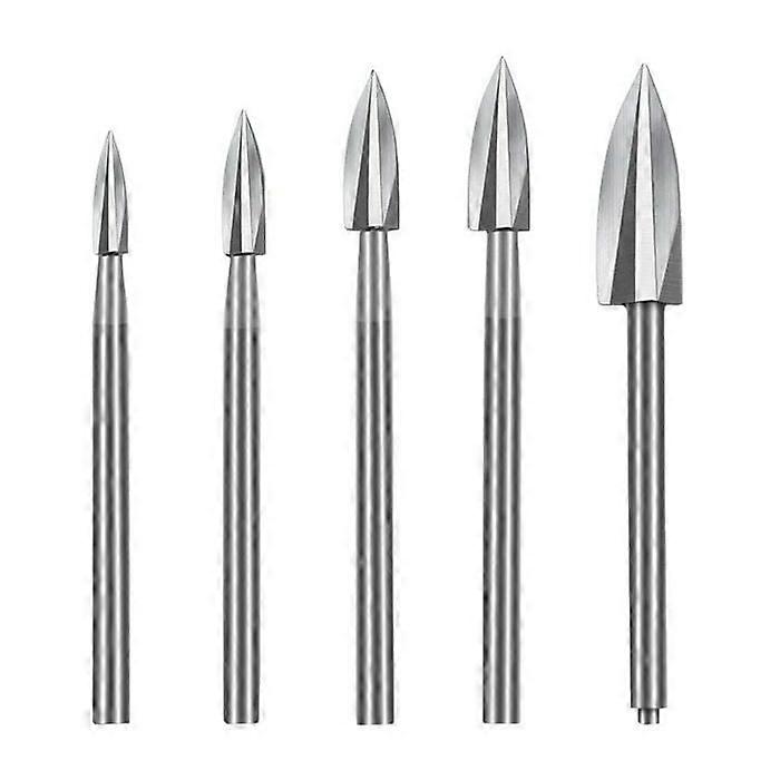 5-piece wood drill bit set, steel, versatile, silver