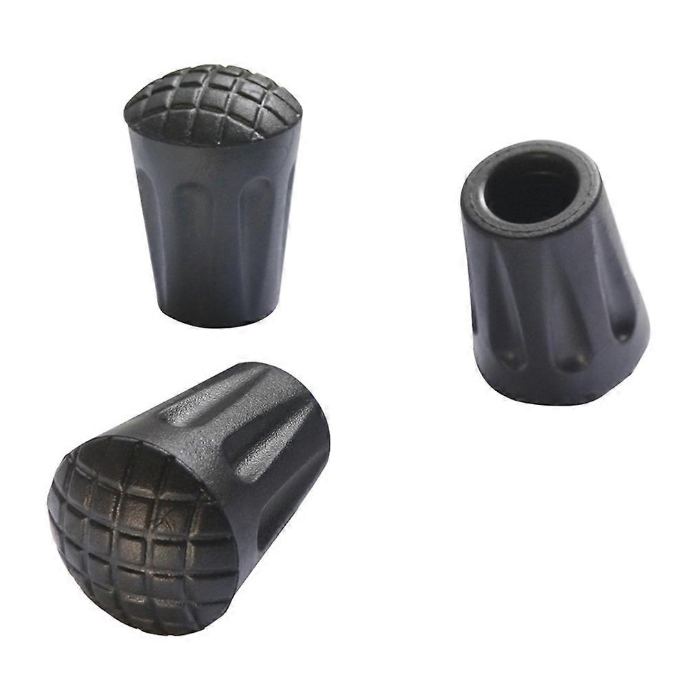 6pcs 3 3cm Walking Hiking Sticks End Cover Tips Anti Skid Crutch Tips Black