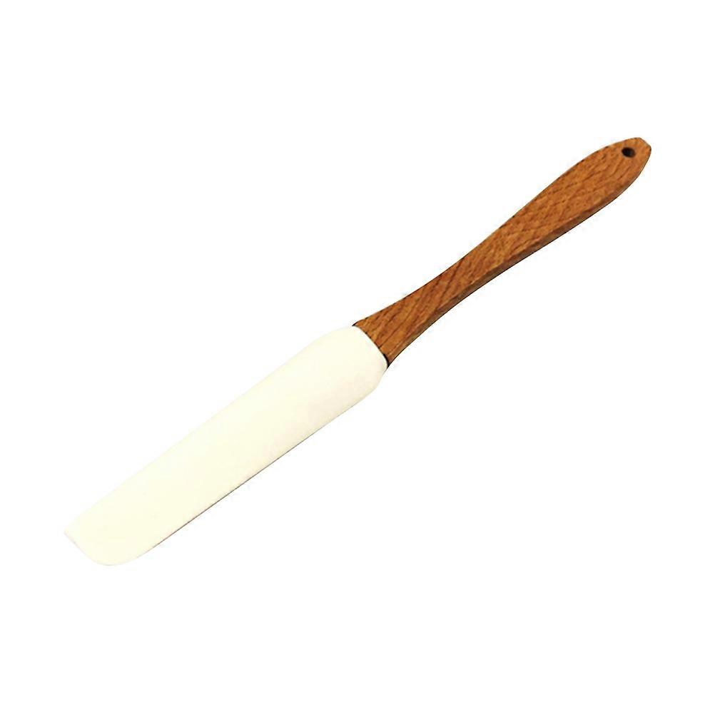Silicone and Wood Detachable Spatula for Cake Decor Light Yellow Suitable for Spread Cream