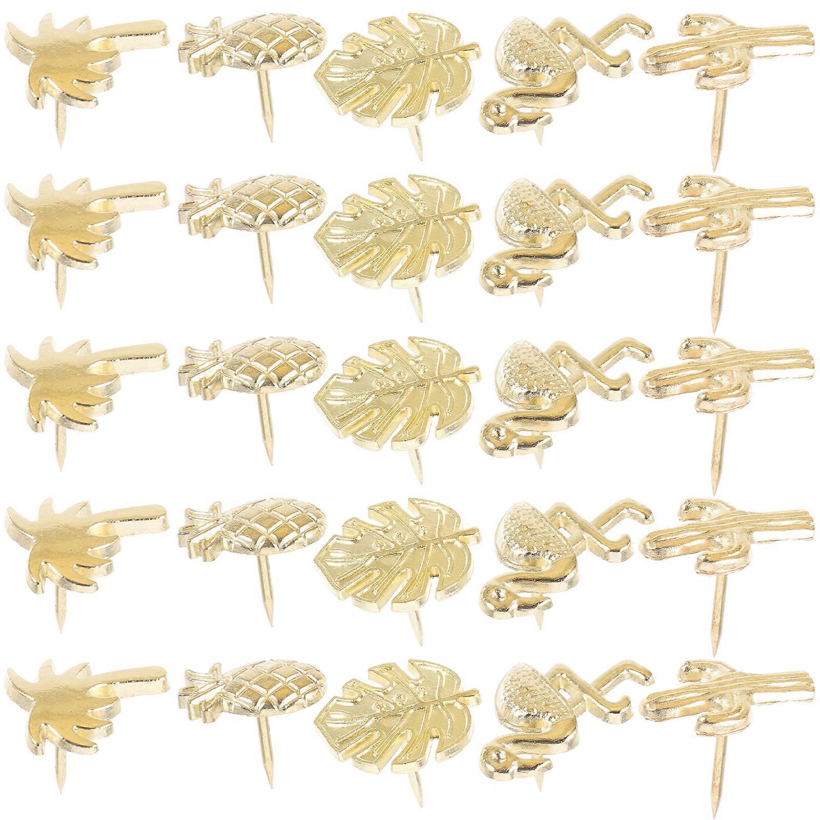 30pcs Summer Theme Thumbtacks Delicate Push Pins for Multi Functional Office Use