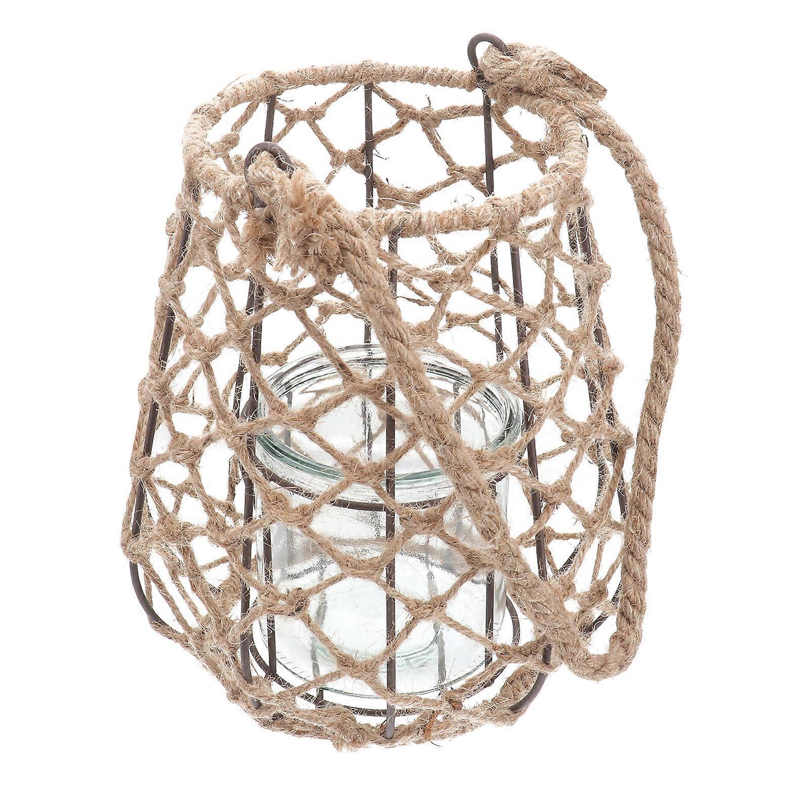 Hand Woven Lampshade Decorative Lampshade Hotel Atmosphere Cylindrical Iron 1Pack