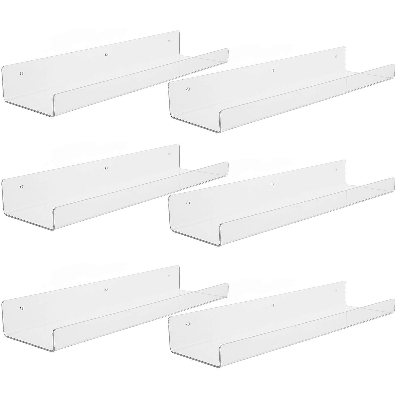Wall Shelves For Living Room Acrylic Display Wall Shelf Transparent Color Storage Display 6 Sets