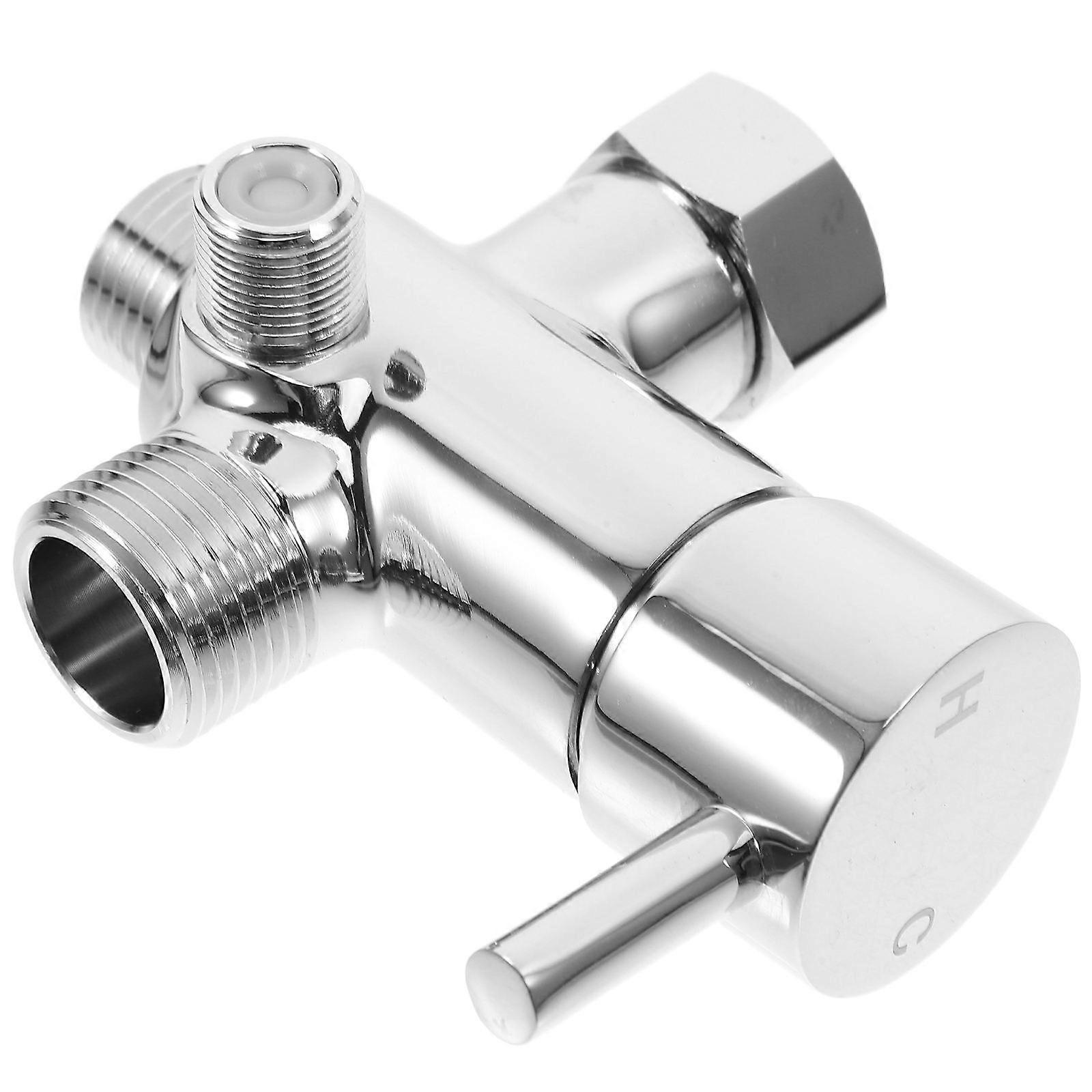 T Valve Toilet Bidet Hose Diverter for Bathroom Use Silver 9.50X8.00X3.00CM Water Switch 1Pcs