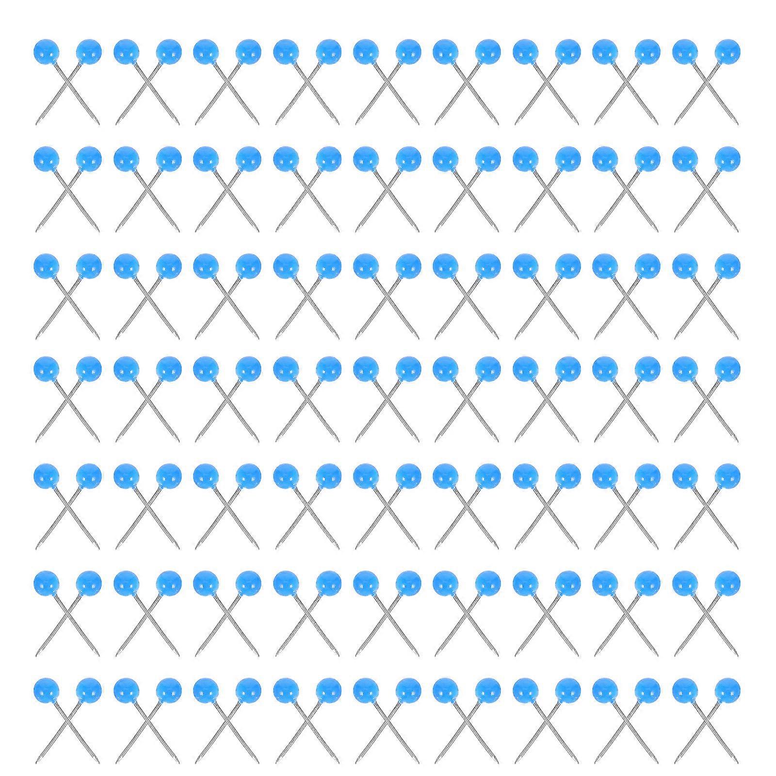 Map Push Pins 500Pcs Blue Plastic for Decor with Marking Feature